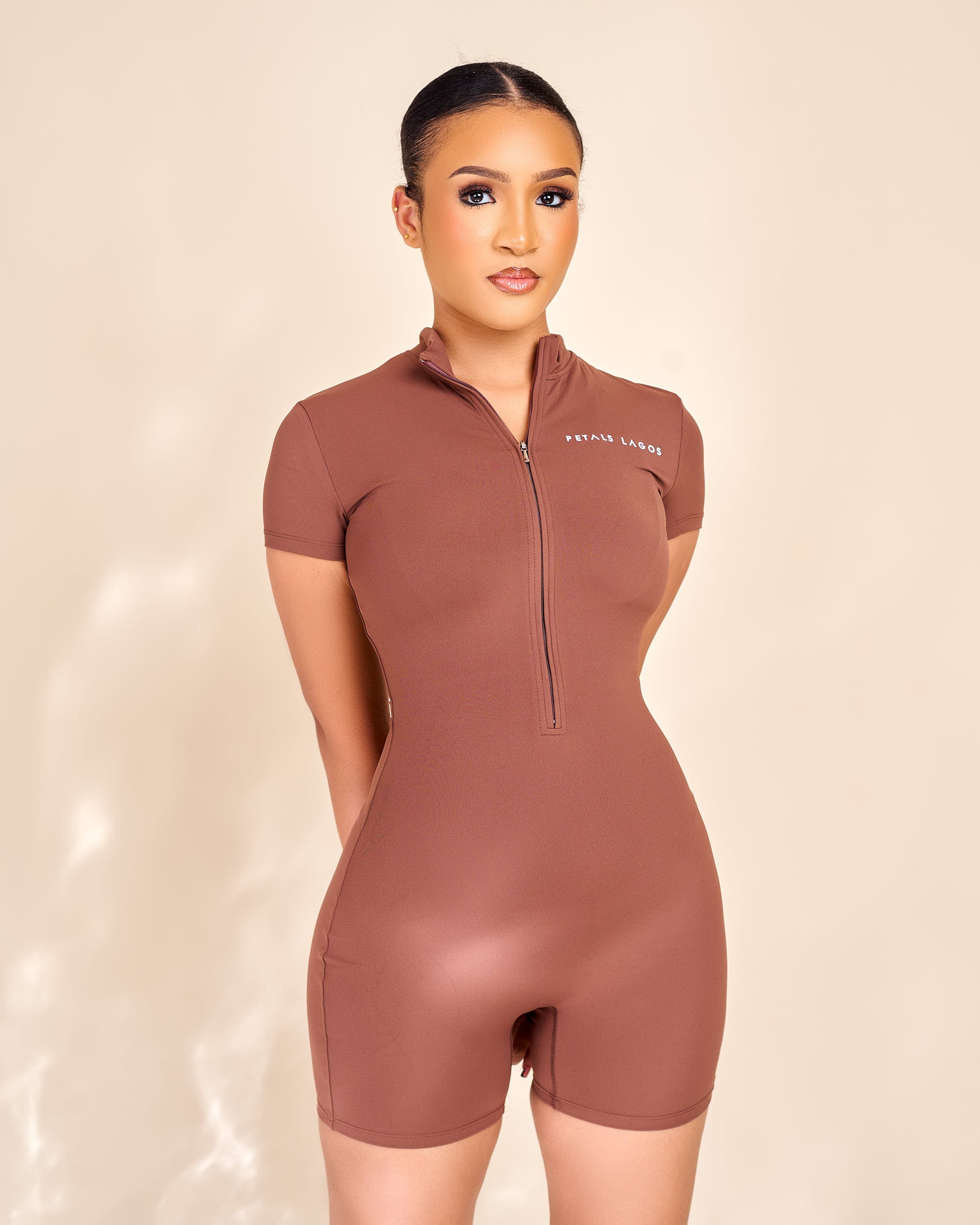 Analie Silhouette Zip Up Romper
