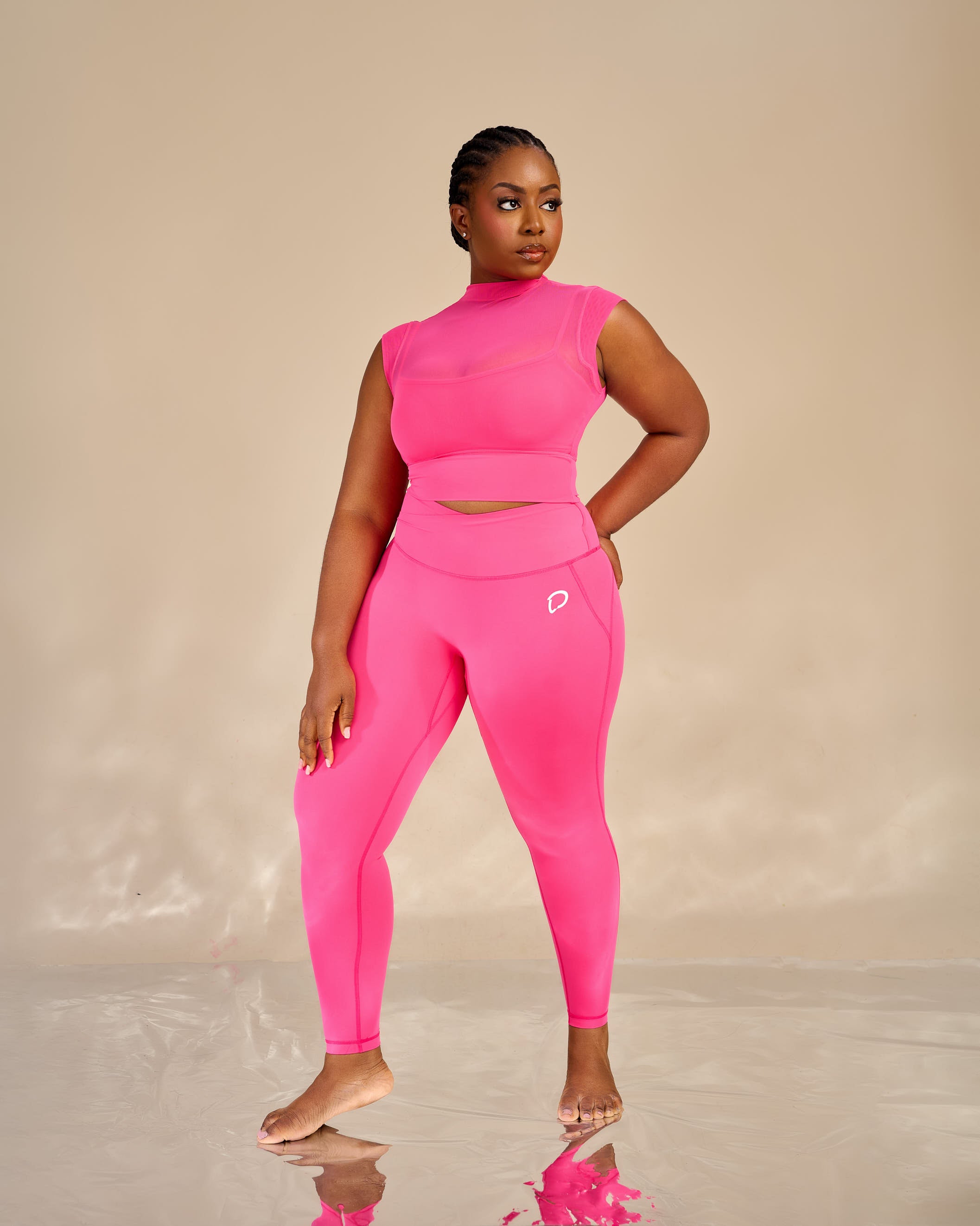 Shia Mesh Detailed Leggings Set