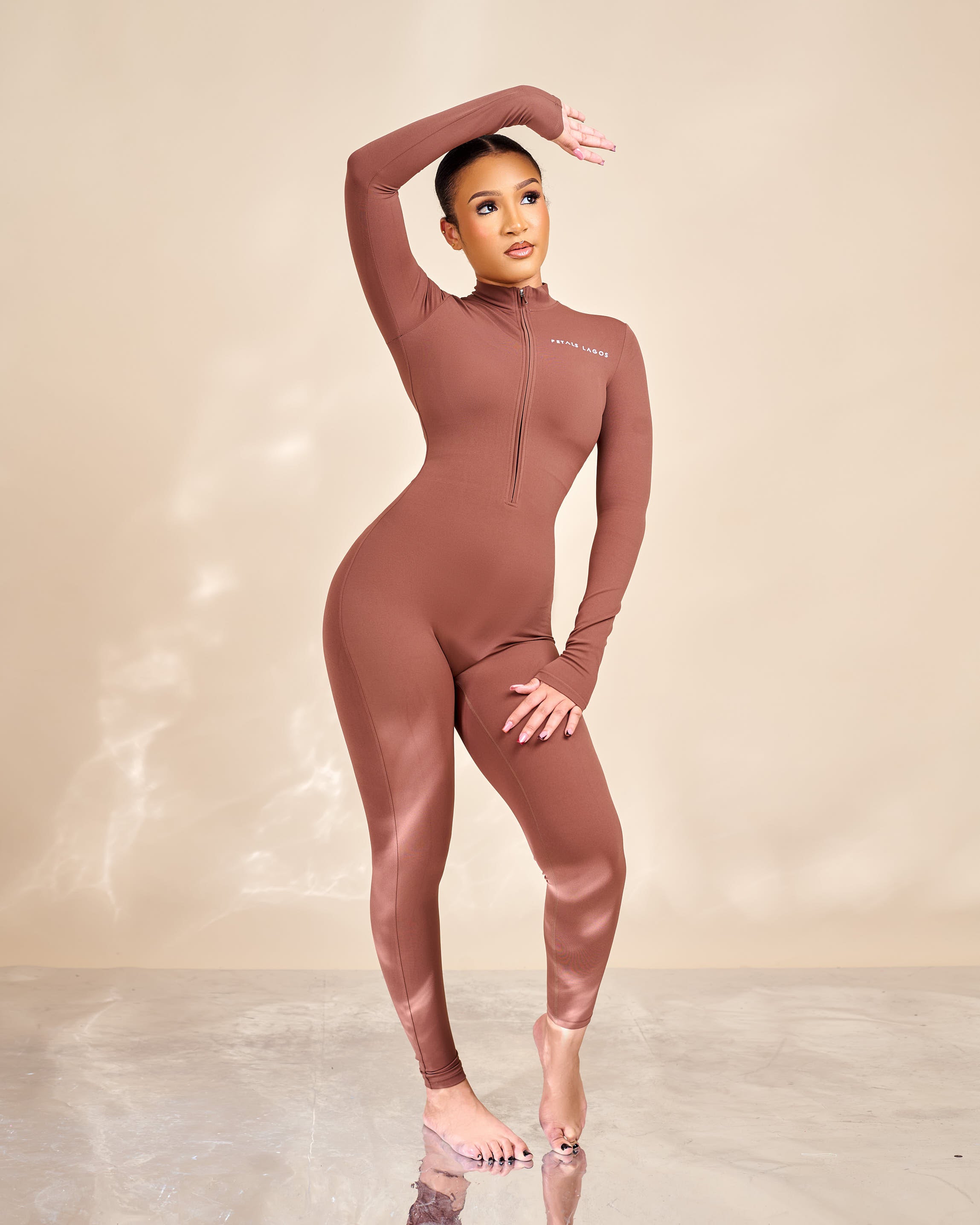 Analie Silhouette Long-sleeve Zip Up Jumpsuit