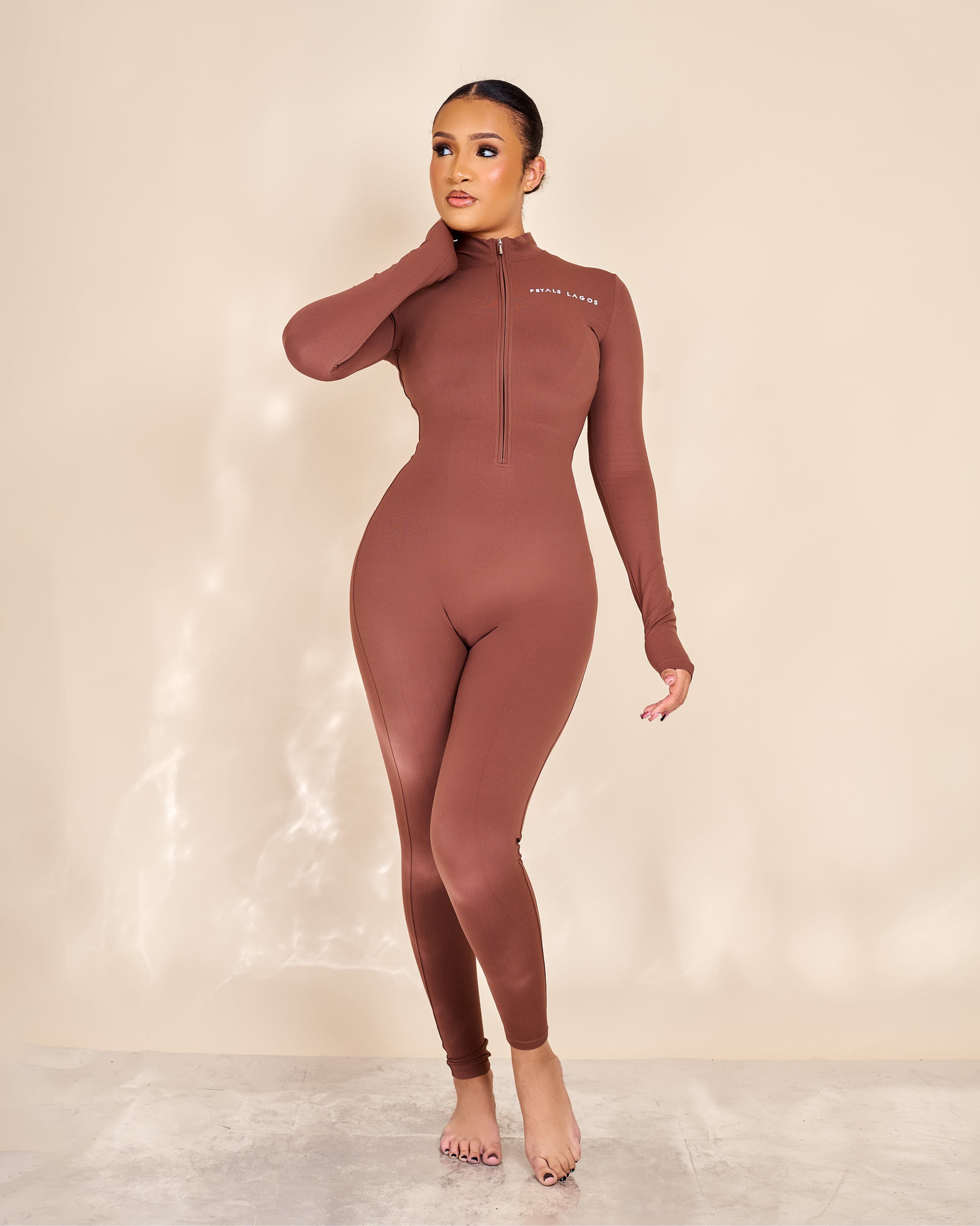 Analie Silhouette Long-sleeve Zip Up Jumpsuit