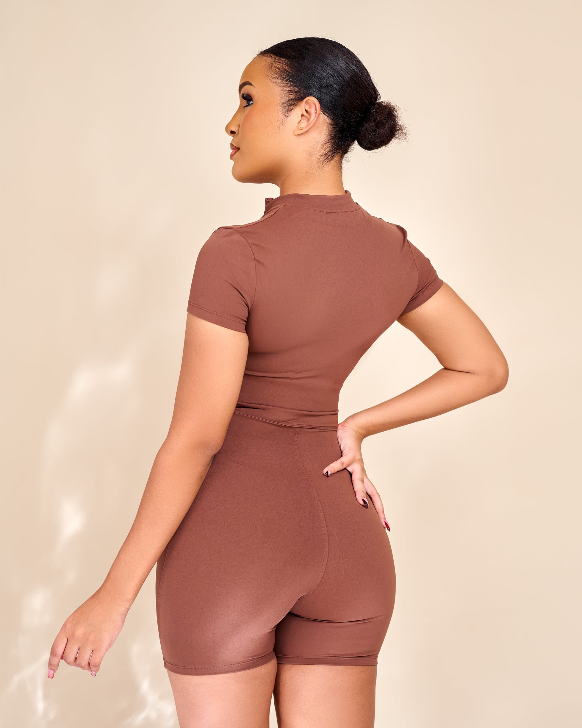 Analie Silhouette Zip Up Romper