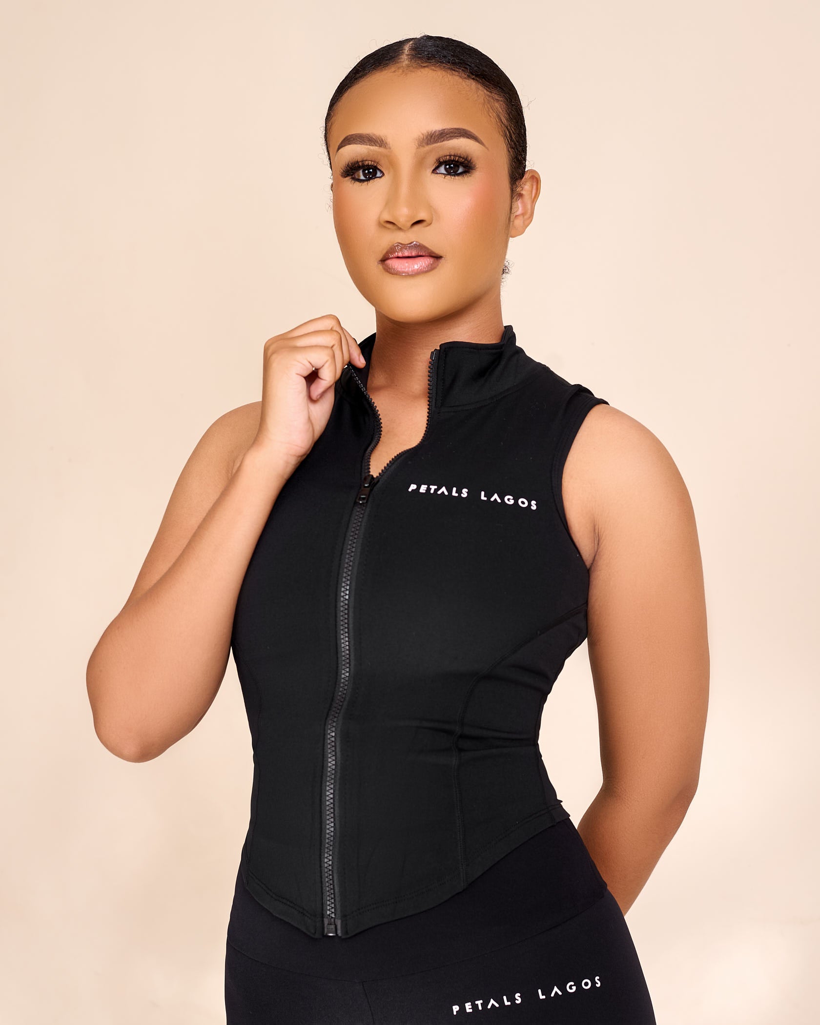 Titi zip front Sleeveless Training top