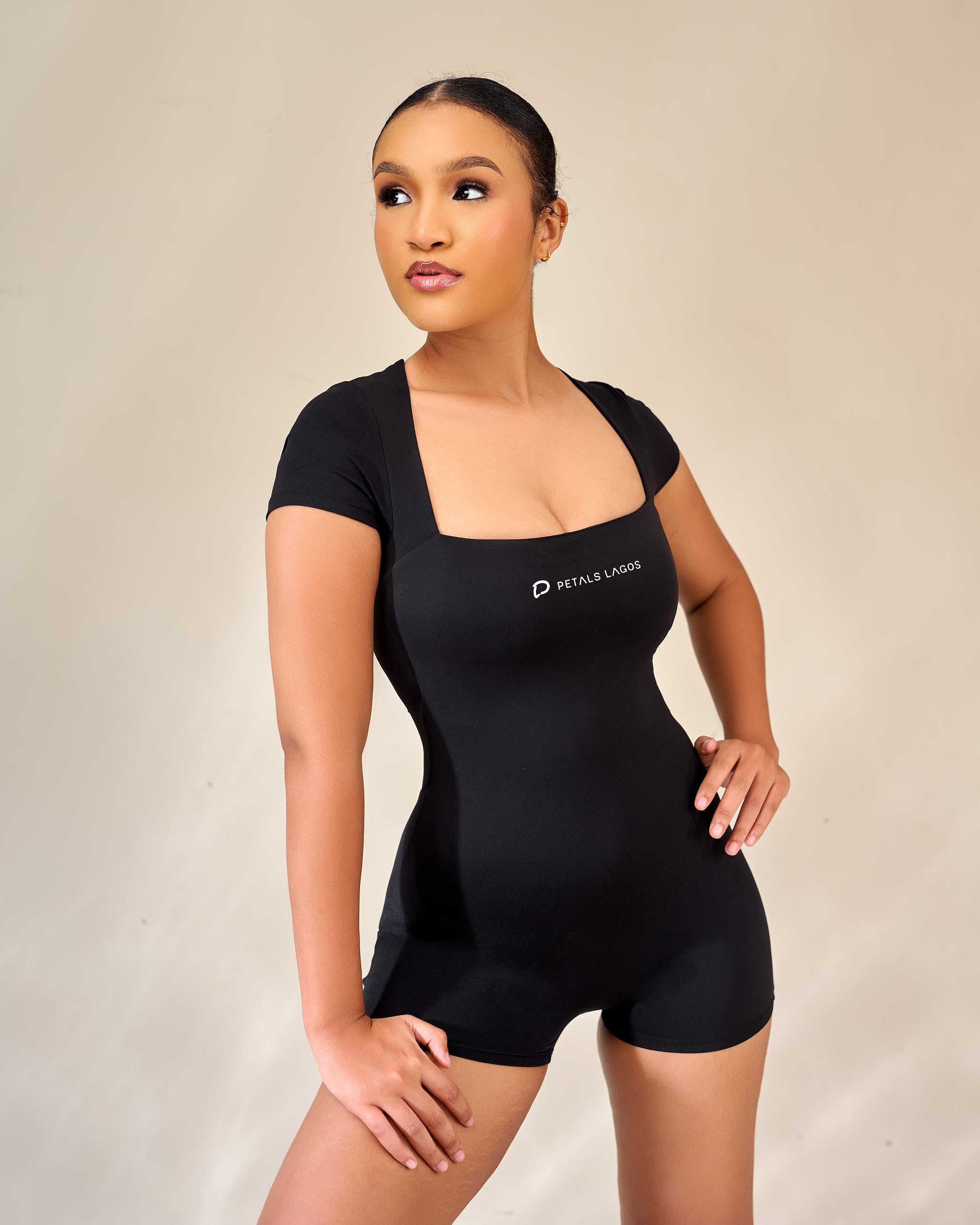 Keziah Square-Neck Short Sleeve Romper