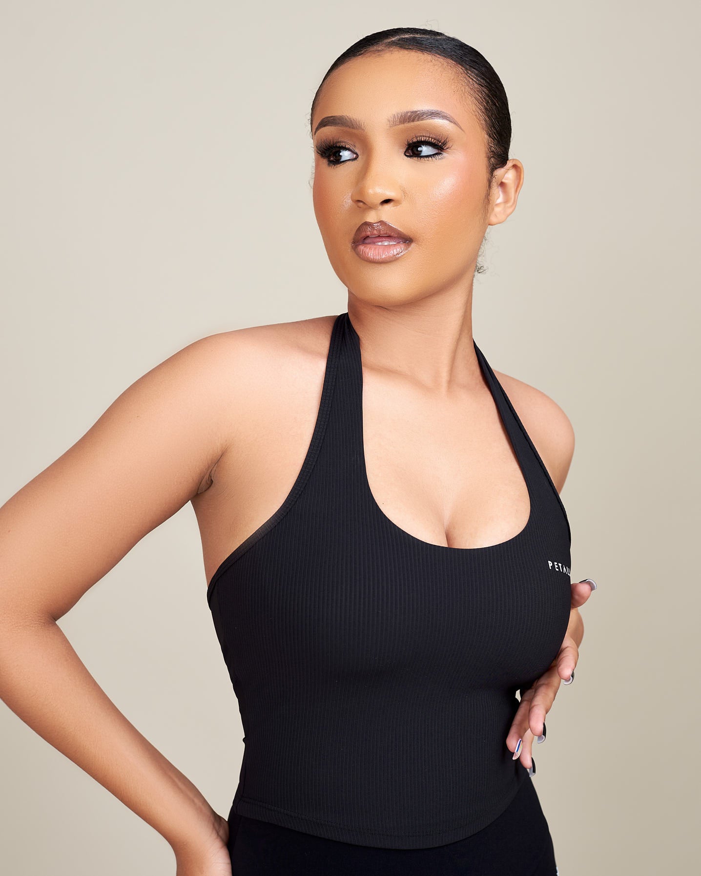 Jess Ribbed Halterneck Top