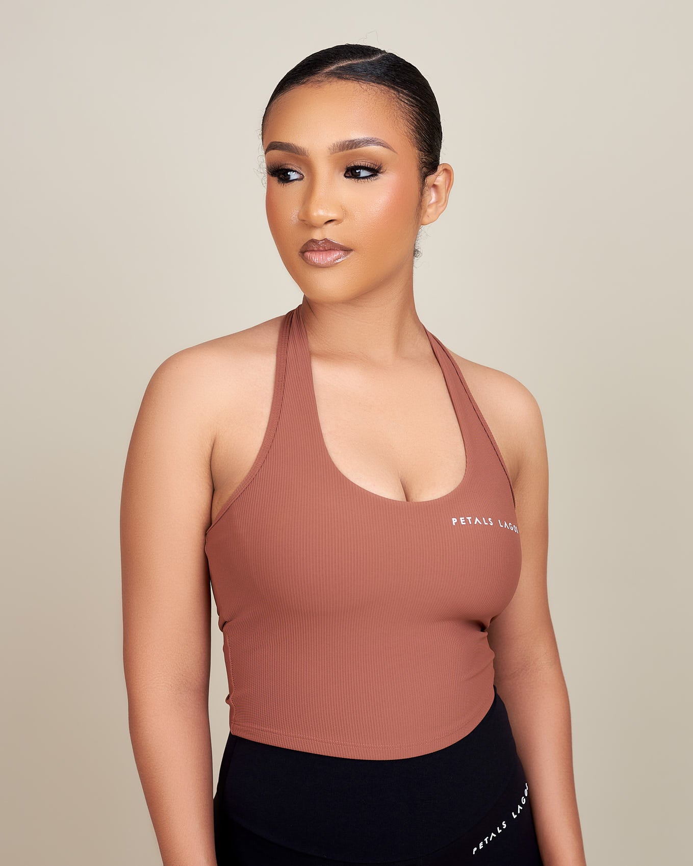 Jess Ribbed Halterneck Top