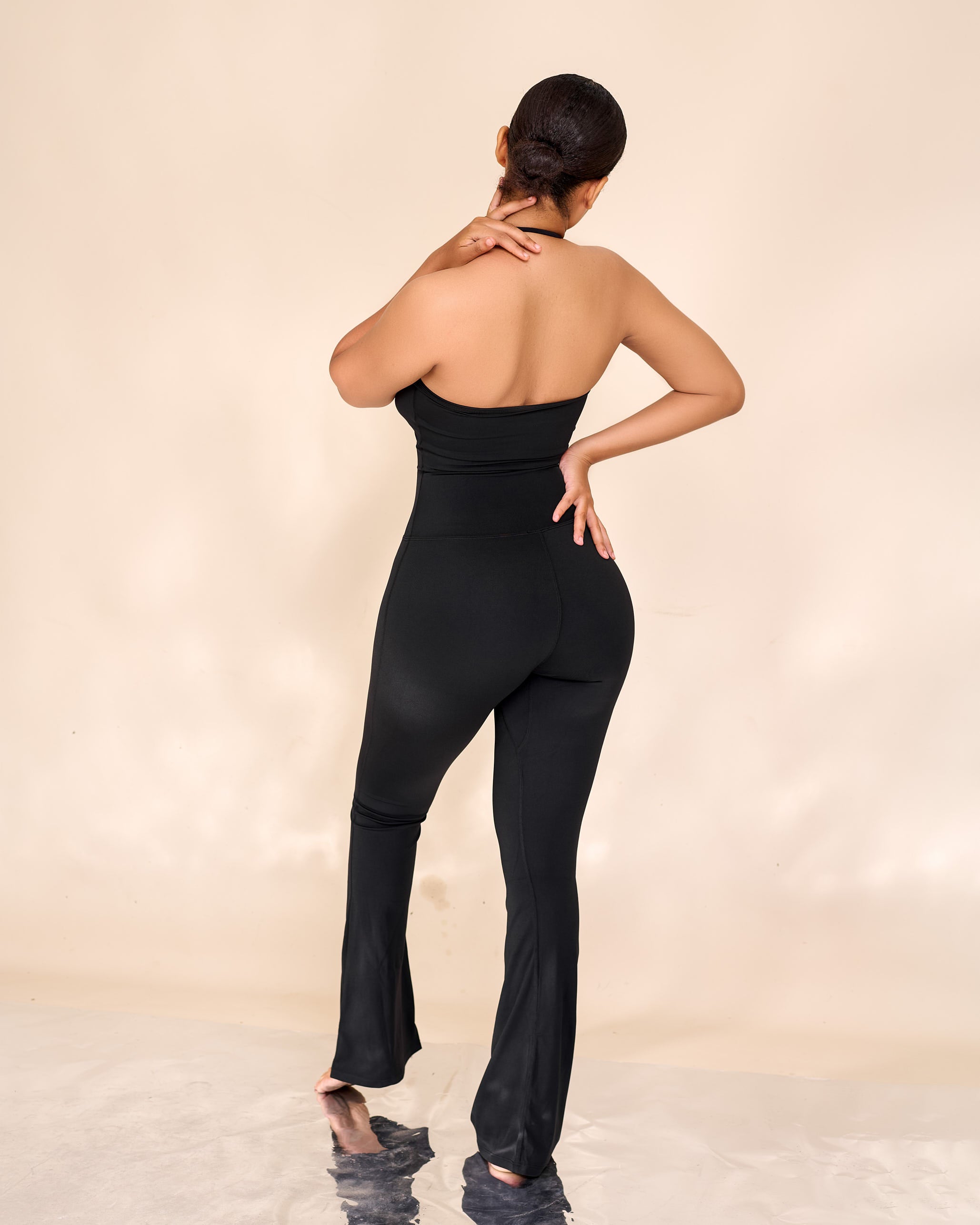 Eesa Halterneck Two Way Flared Jumpsuit
