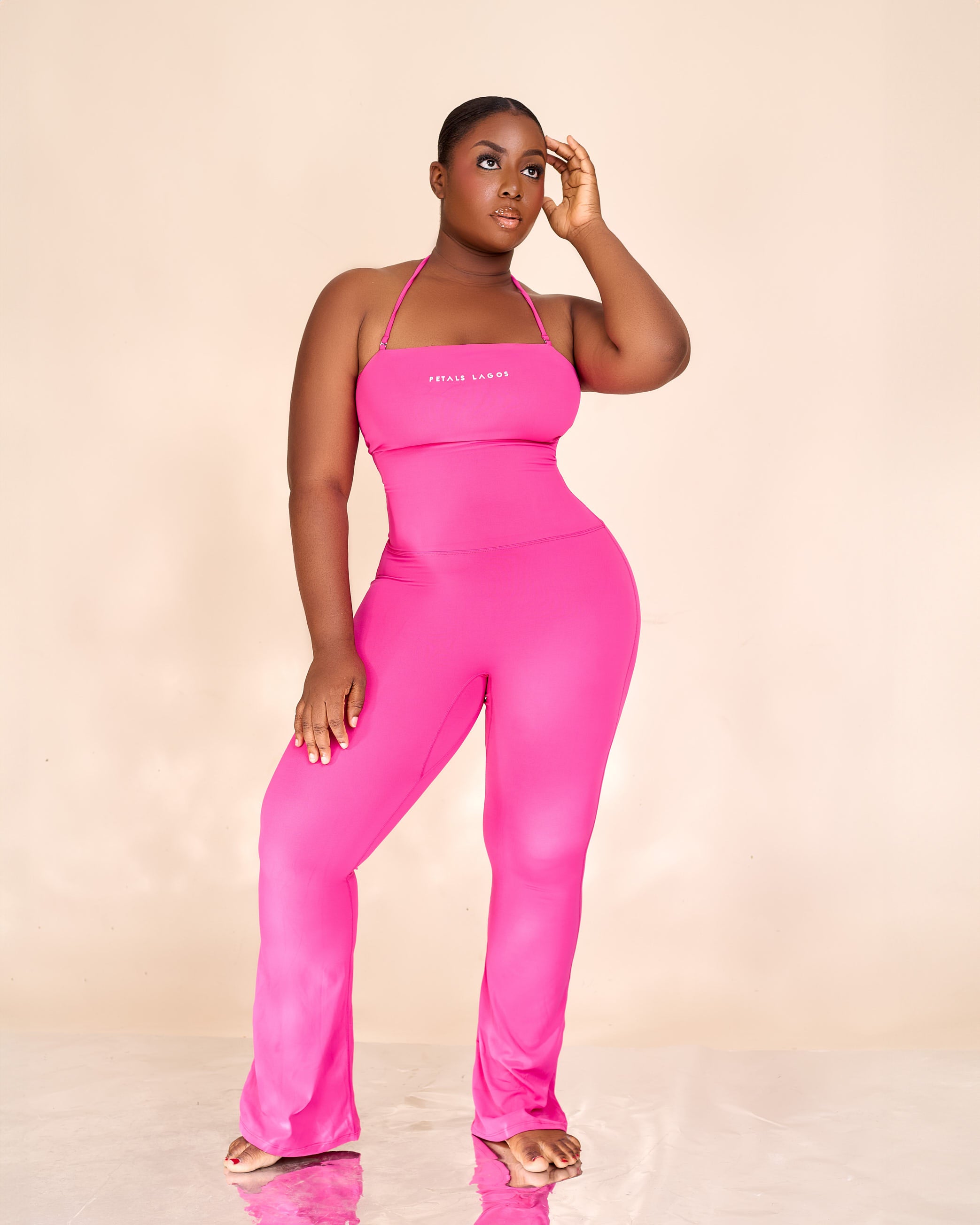 Eesa Halterneck Two Way Flared Jumpsuit
