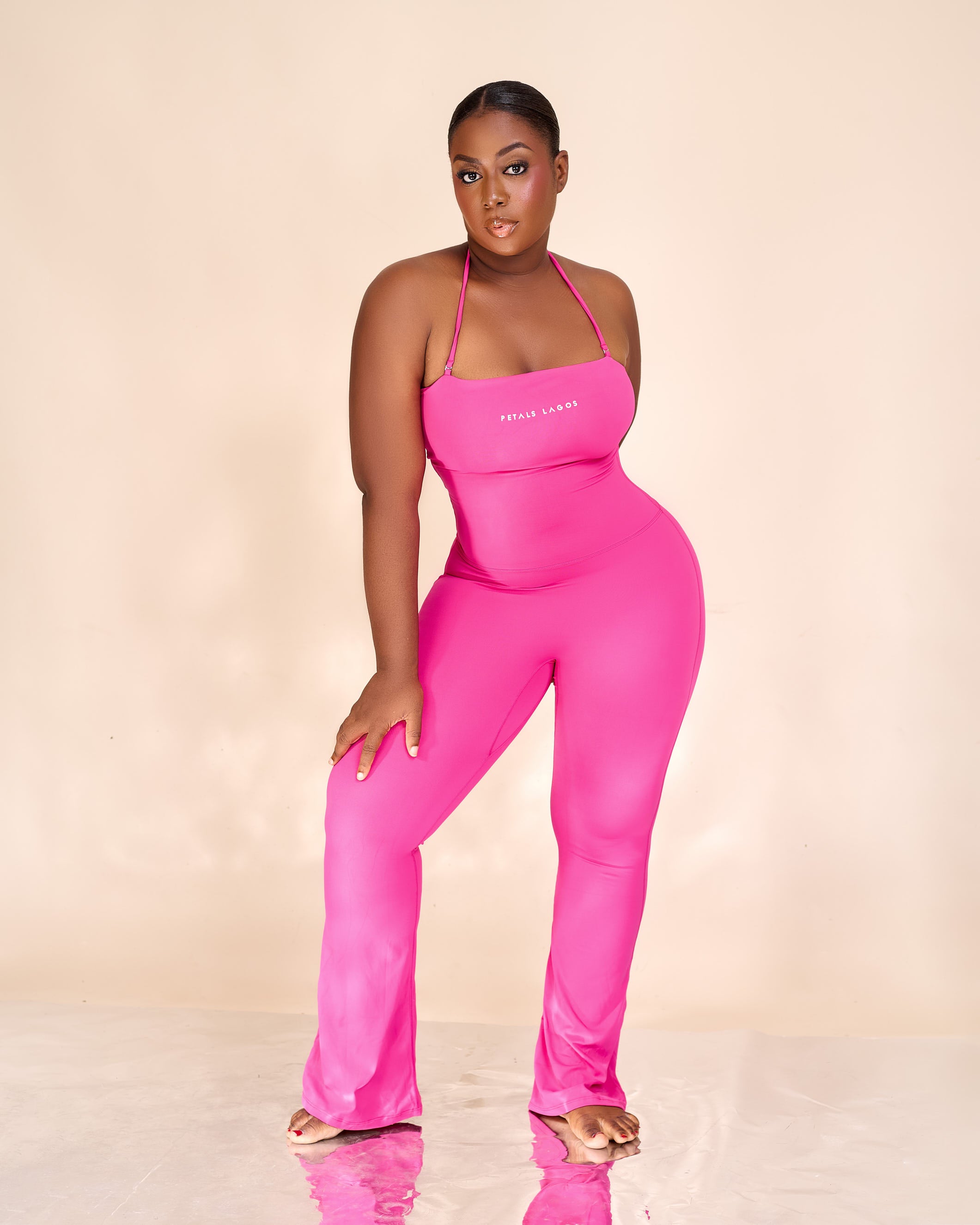 Eesa Halterneck Two Way Flared Jumpsuit