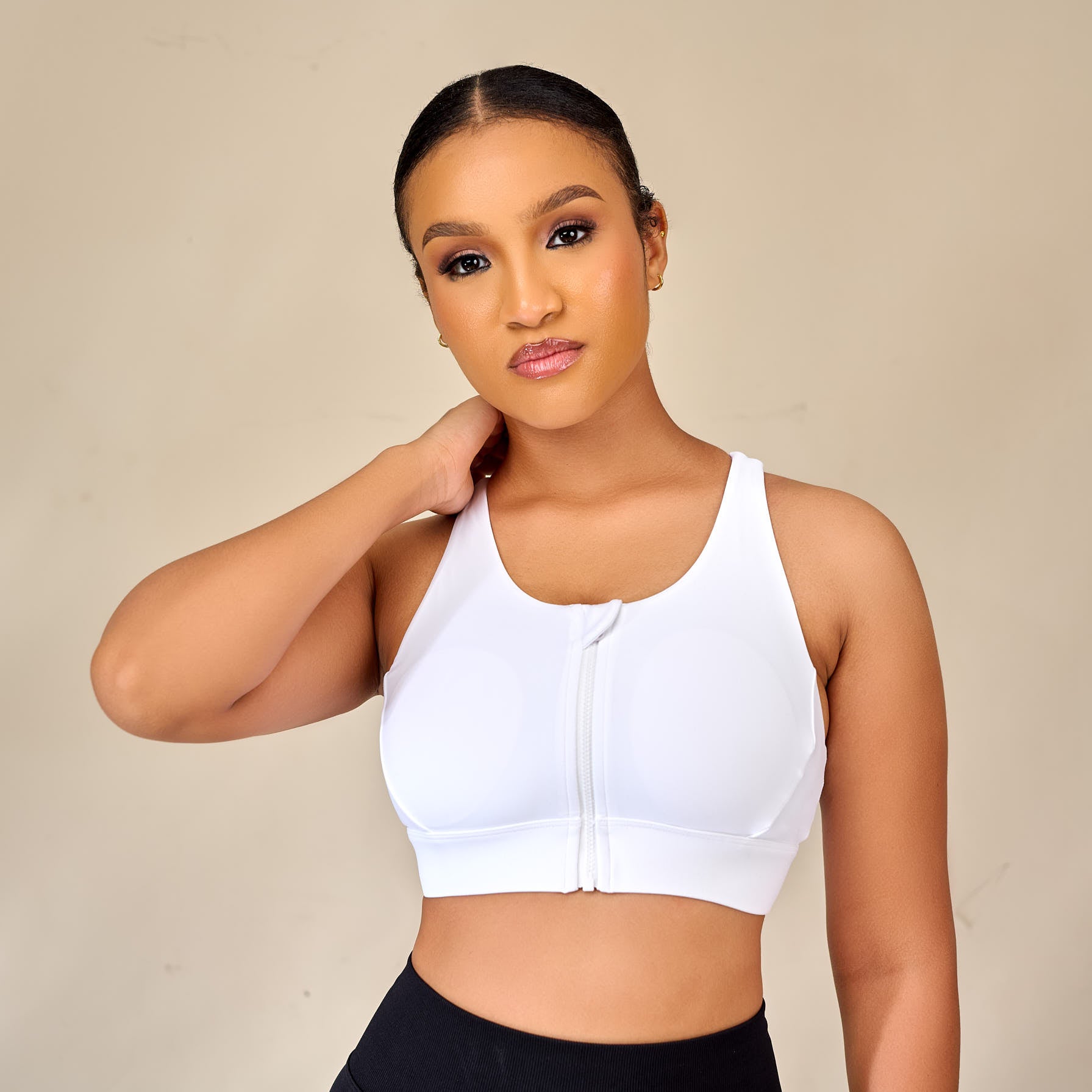 Odella Zip-up Contour Crisscross Sport Bra