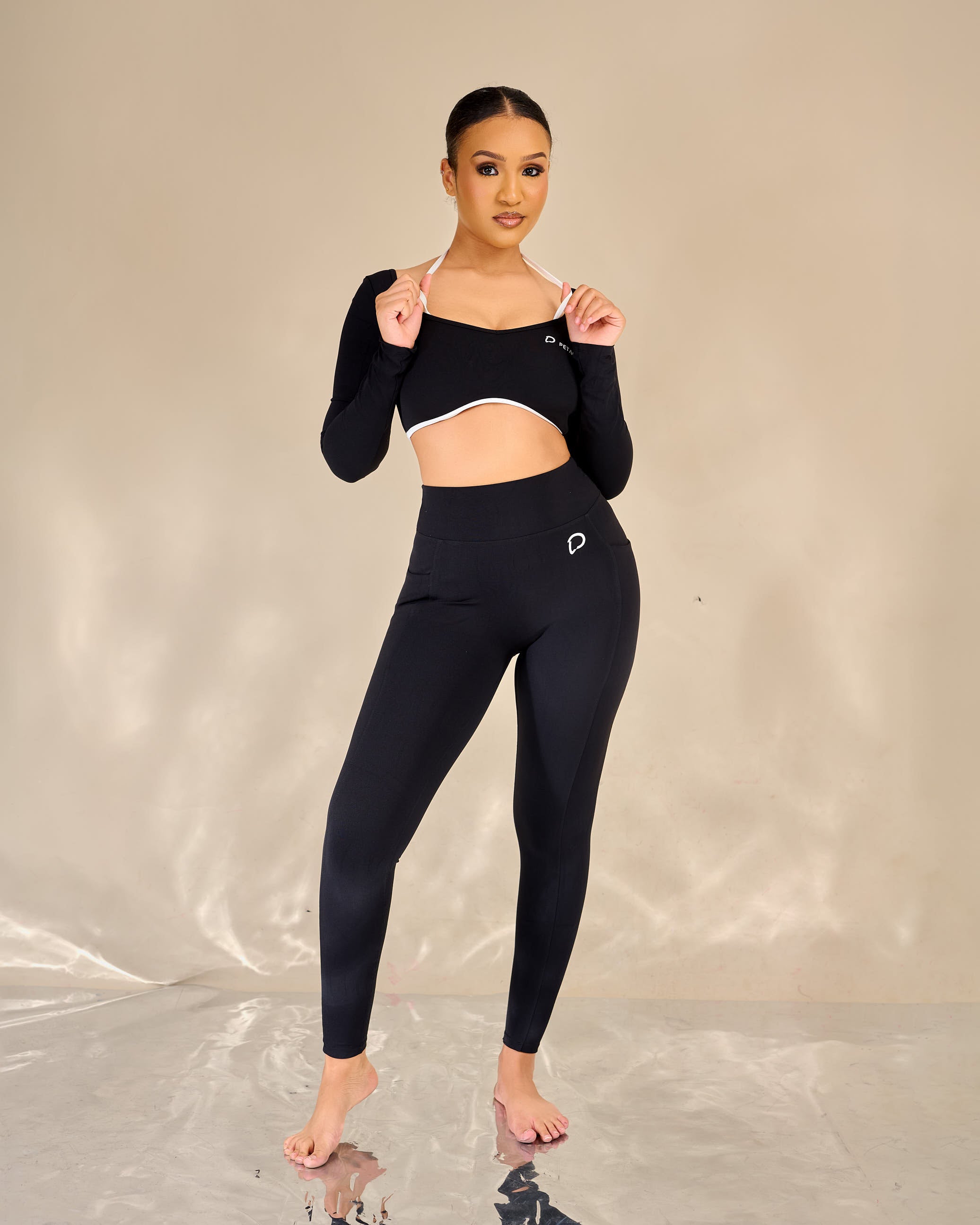 Nonie Halter Open Back Leggings Set