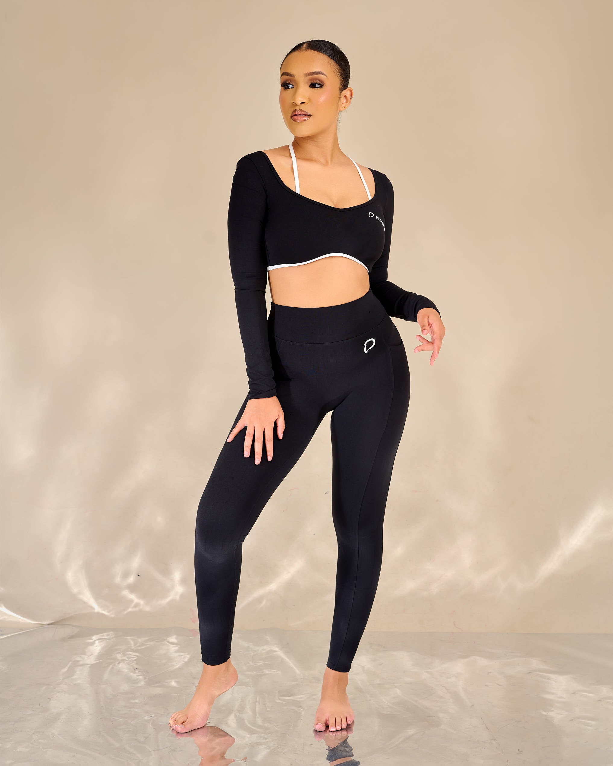 Nonie Halter Open Back Leggings Set
