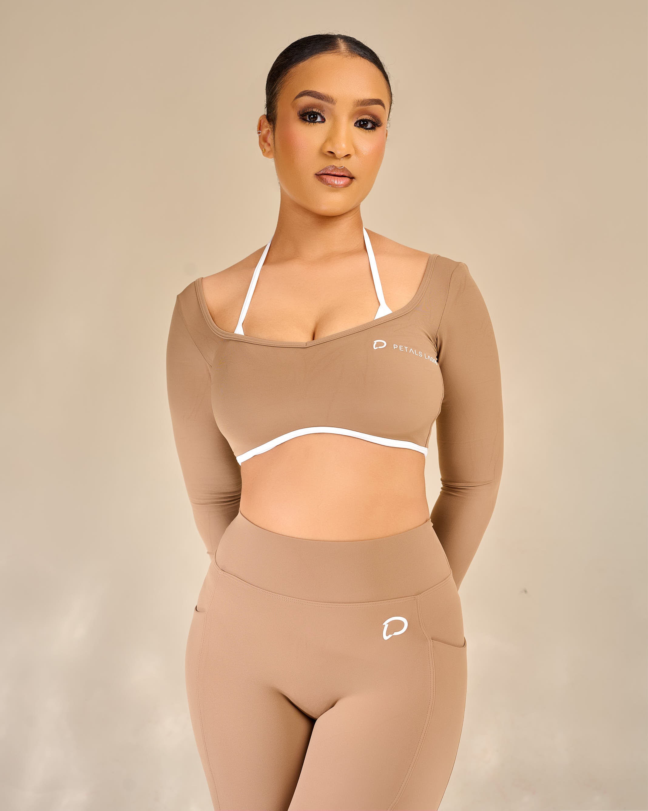 Nonie Halter Open Back Leggings Set