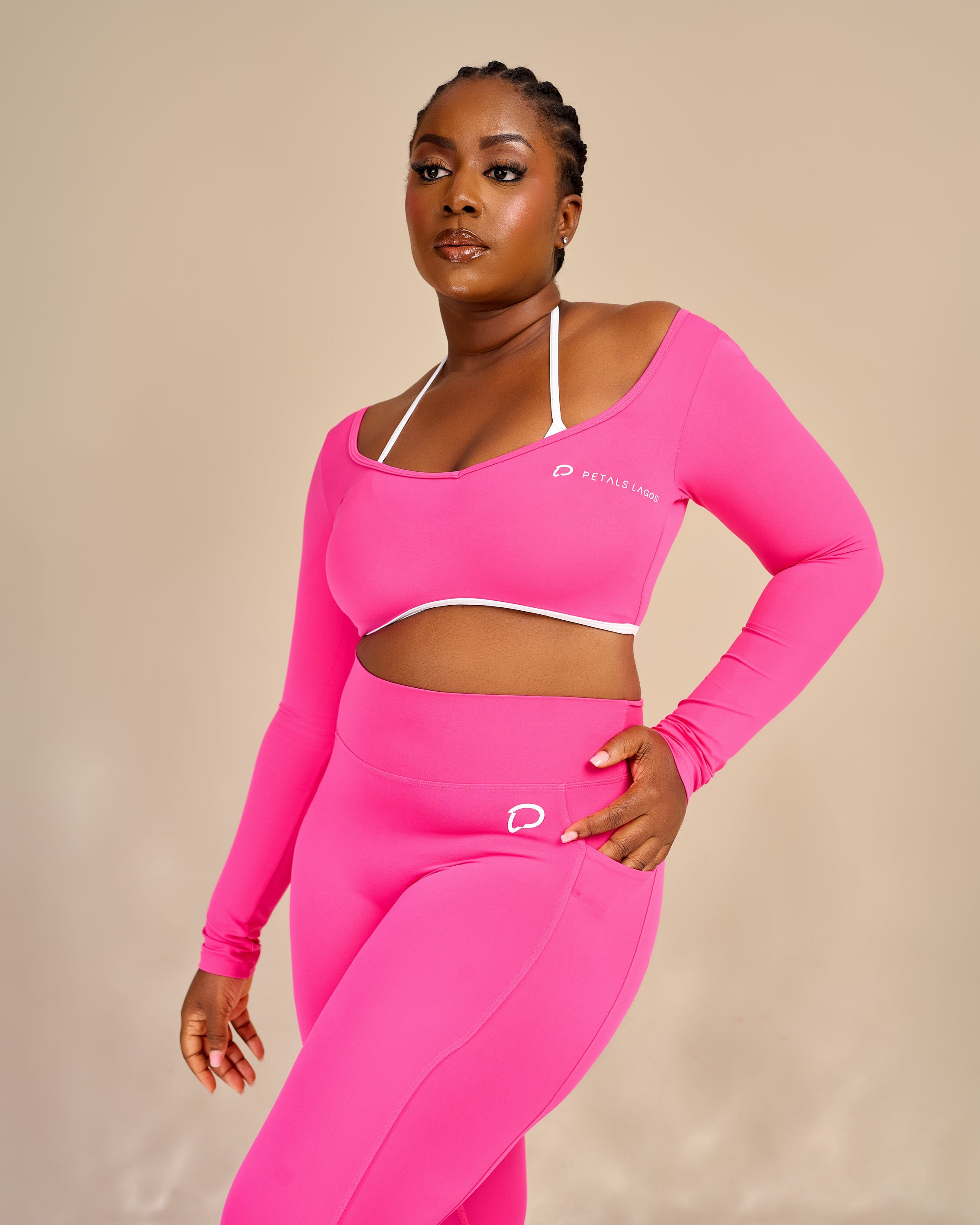 Nonie Halter Open Back Leggings Set