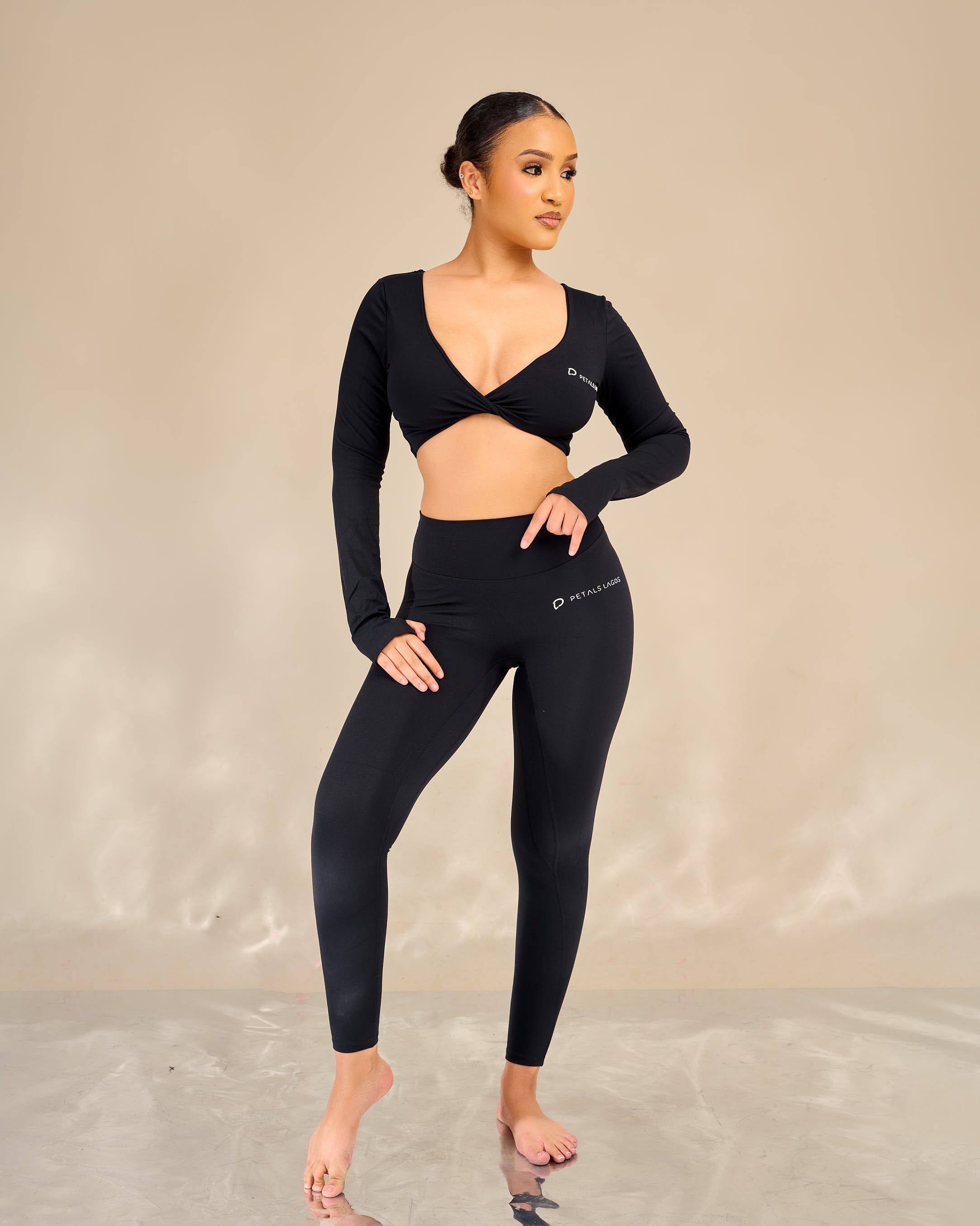 Eurielle Twist-Front Leggings Set