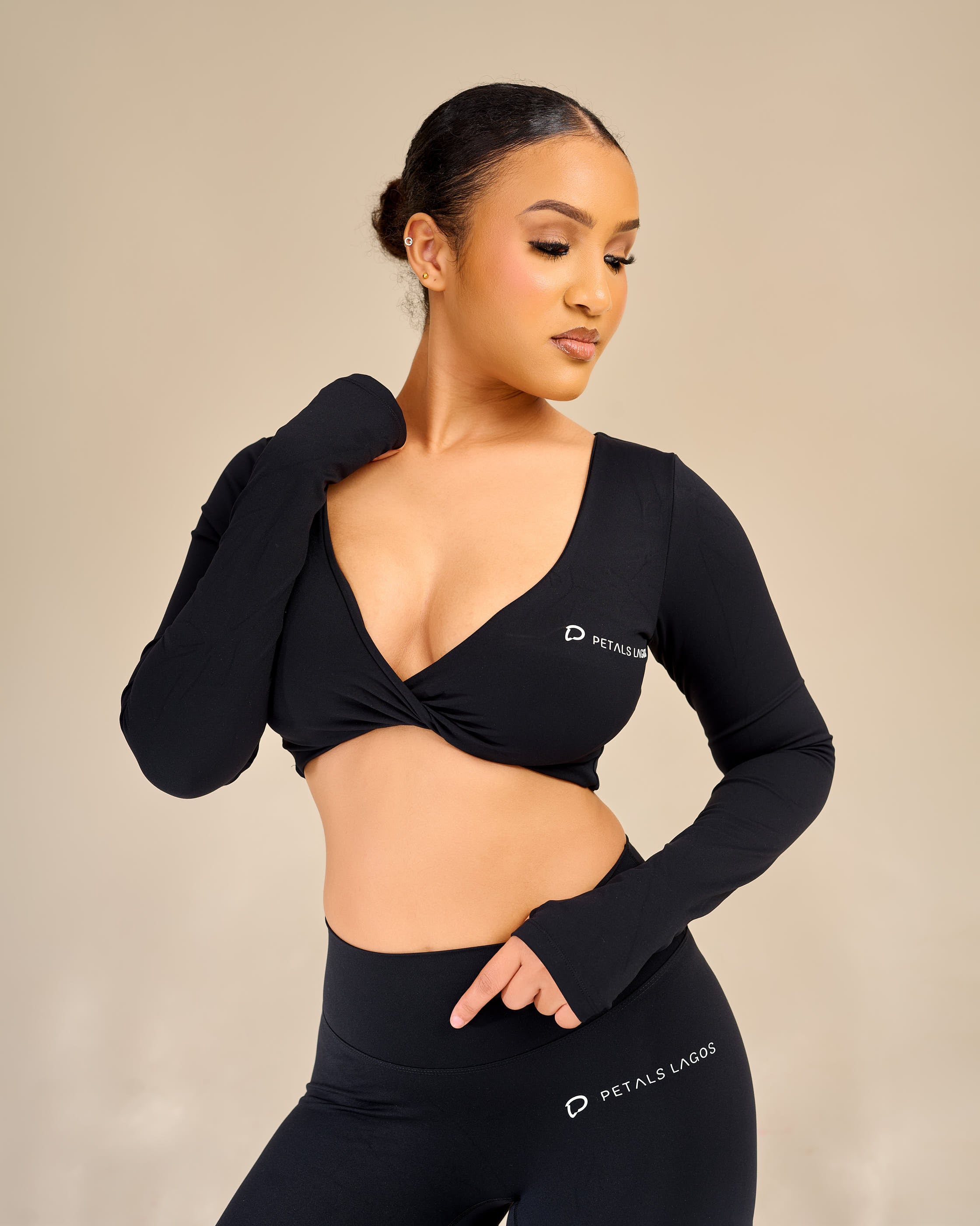 Eurielle Twist-Front Leggings Set