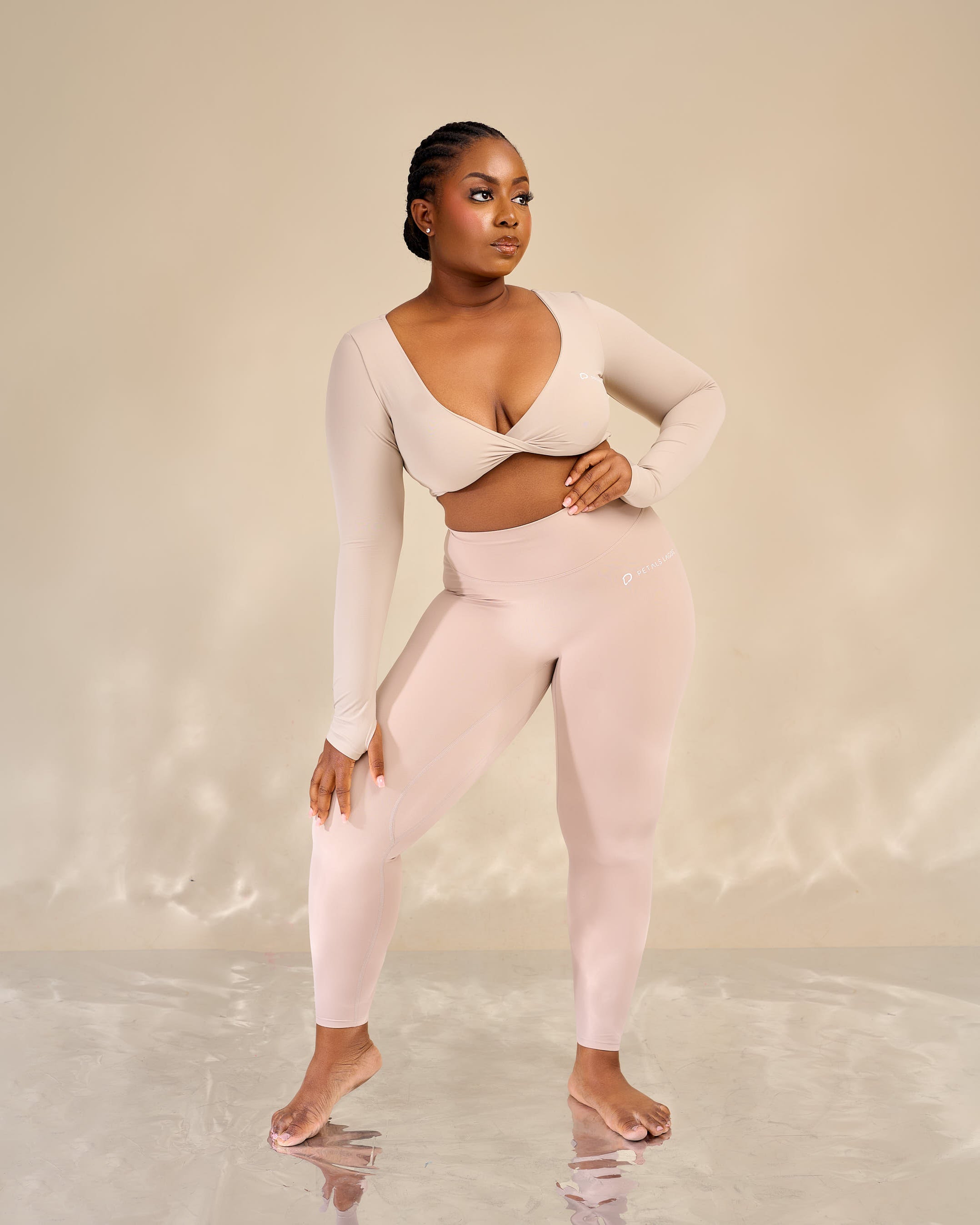 Eurielle Twist-Front Leggings Set