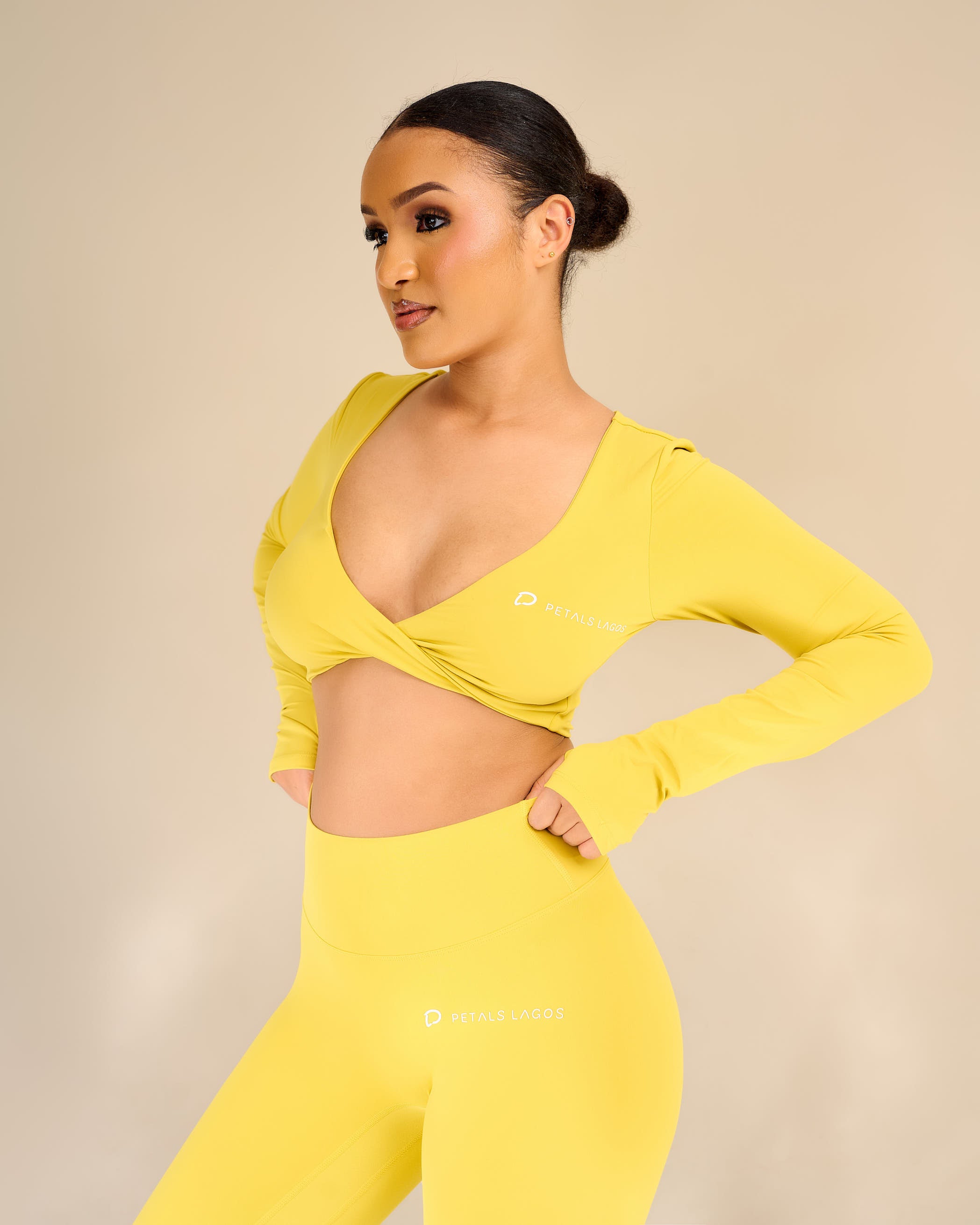 Eurielle Twist-Front Leggings Set