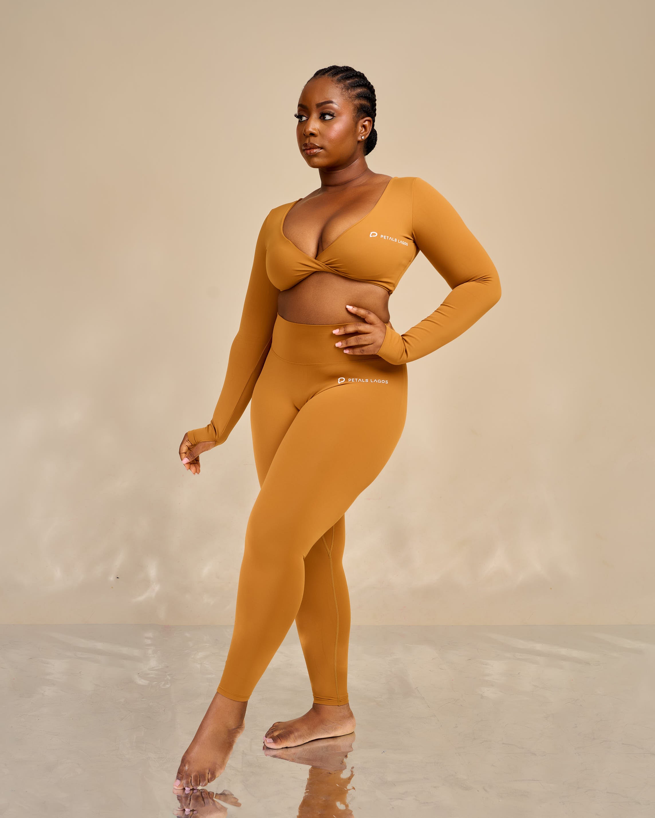 Eurielle Twist-Front Leggings Set