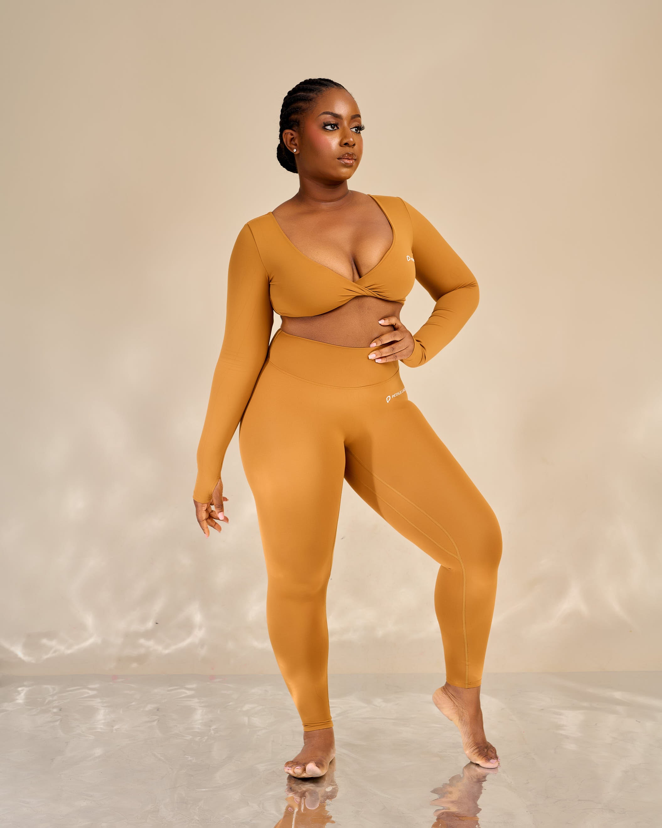 Eurielle Twist-Front Leggings Set