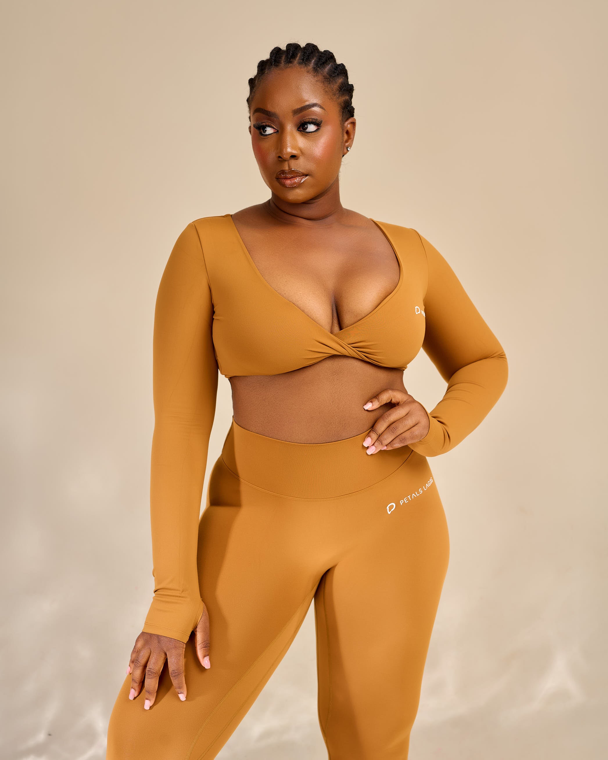 Eurielle Twist-Front Leggings Set