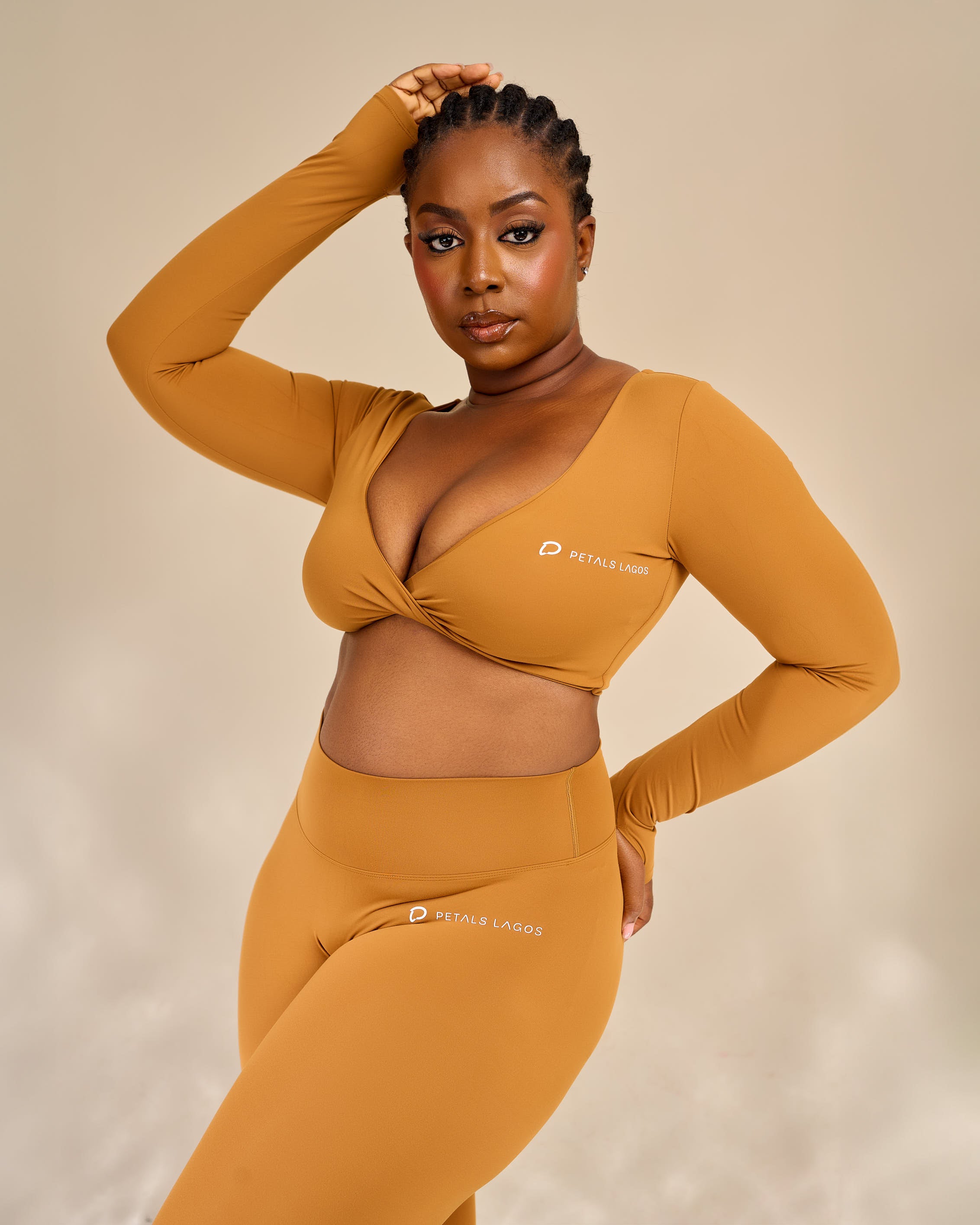 Eurielle Twist-Front Leggings Set