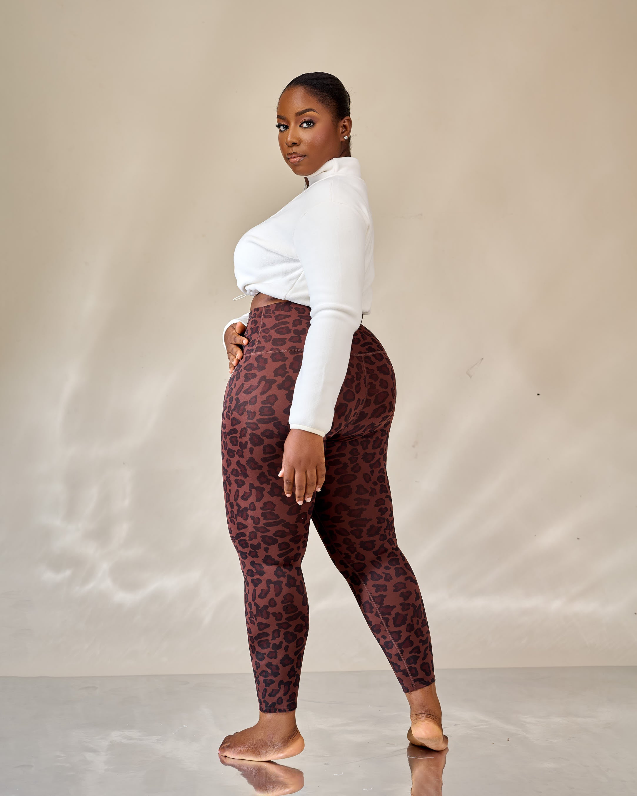 Bithia Soft-form Cheetah Print Leggings Set