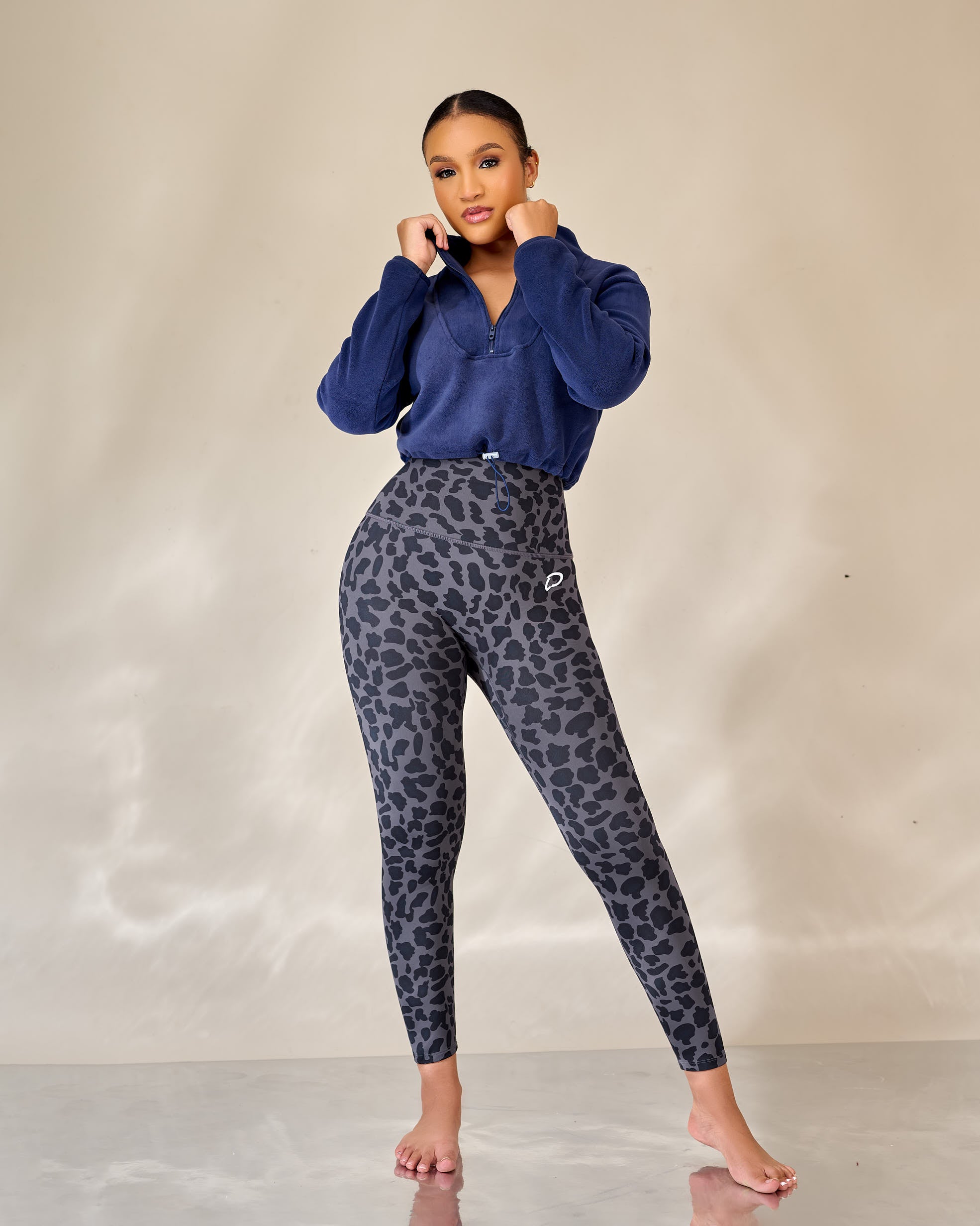 Bithia Soft-form Cheetah Print Leggings Set