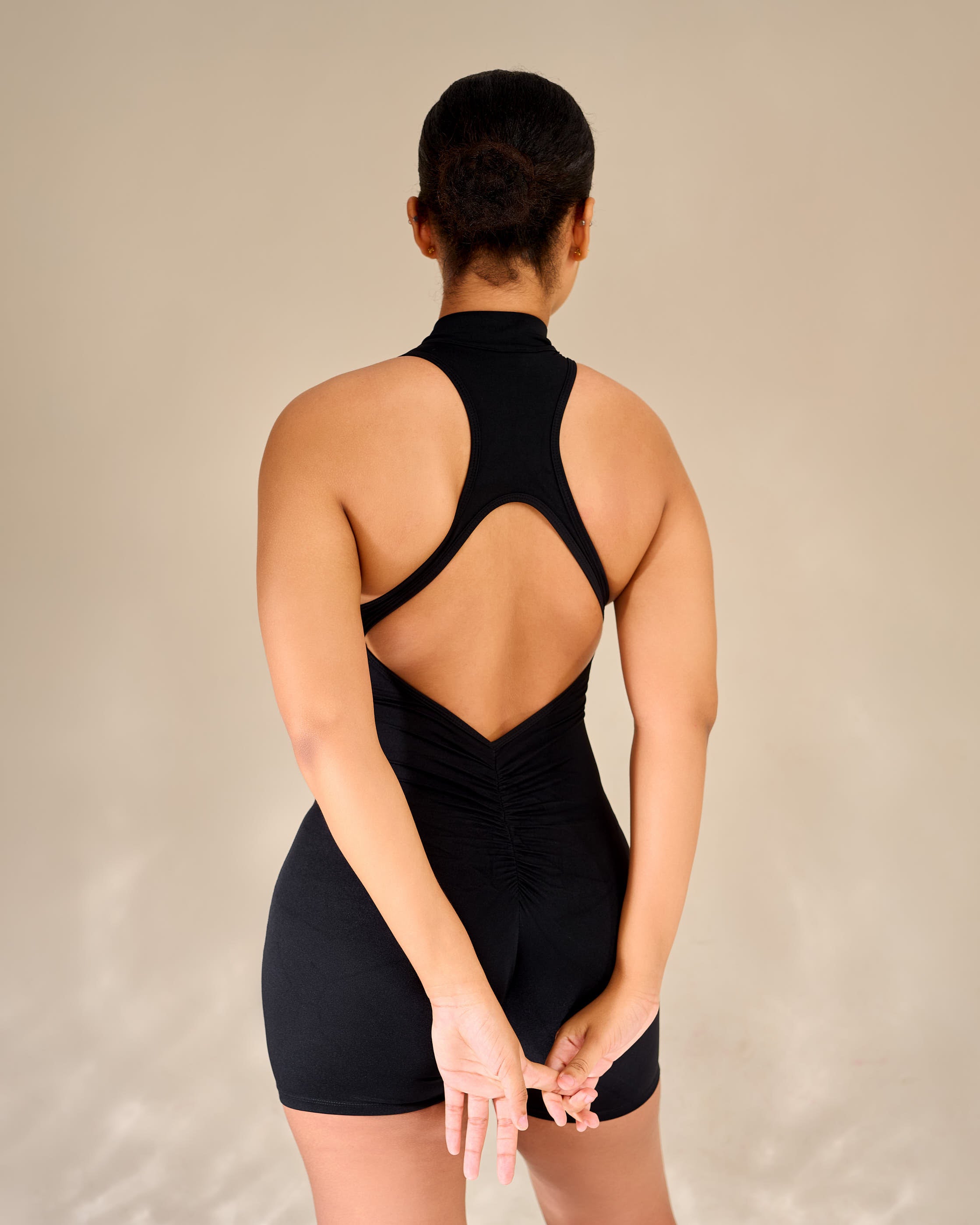 Lia Sculpt Halter Zip-Up Romper