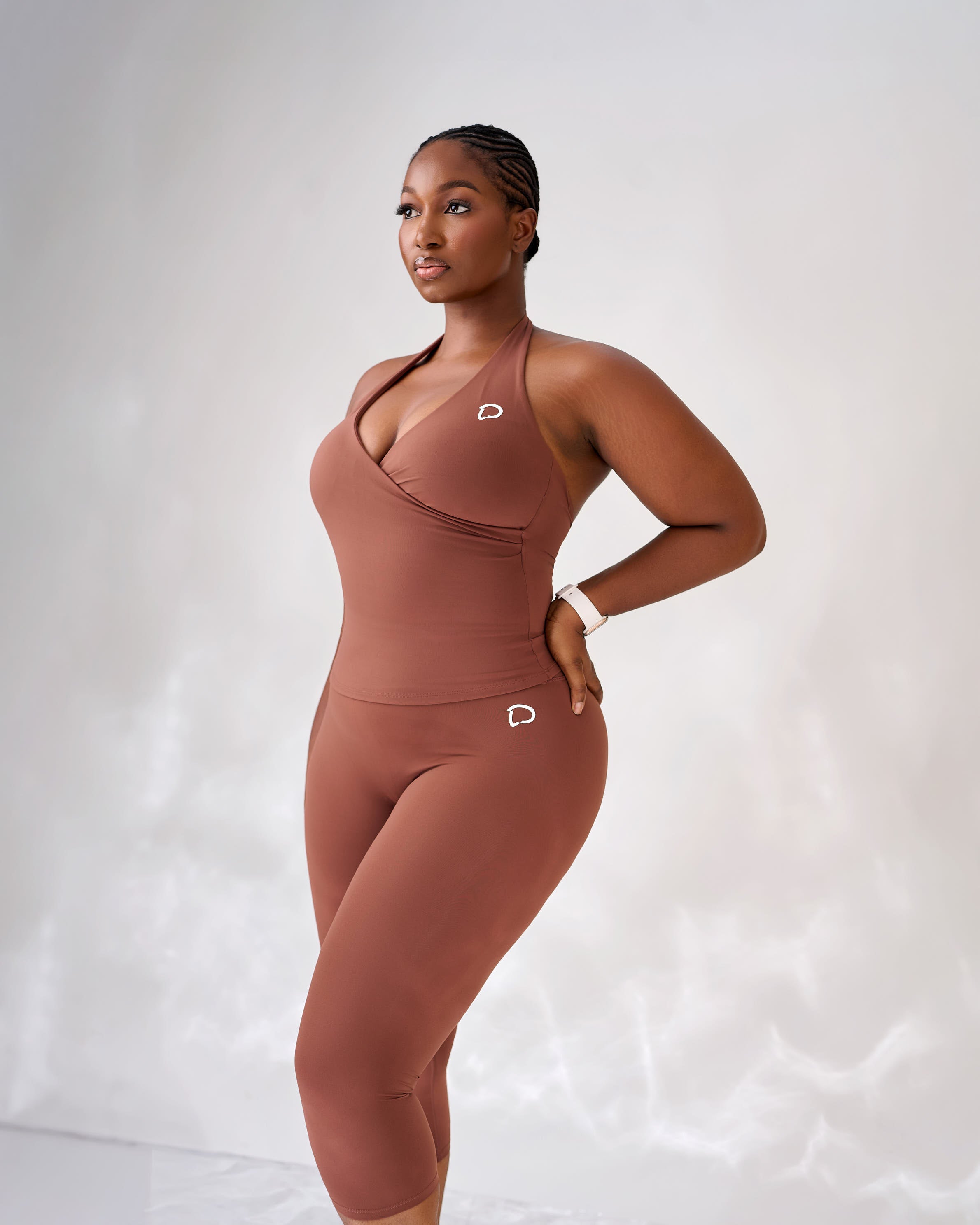 The Salma Halter Silhouette Capri Set