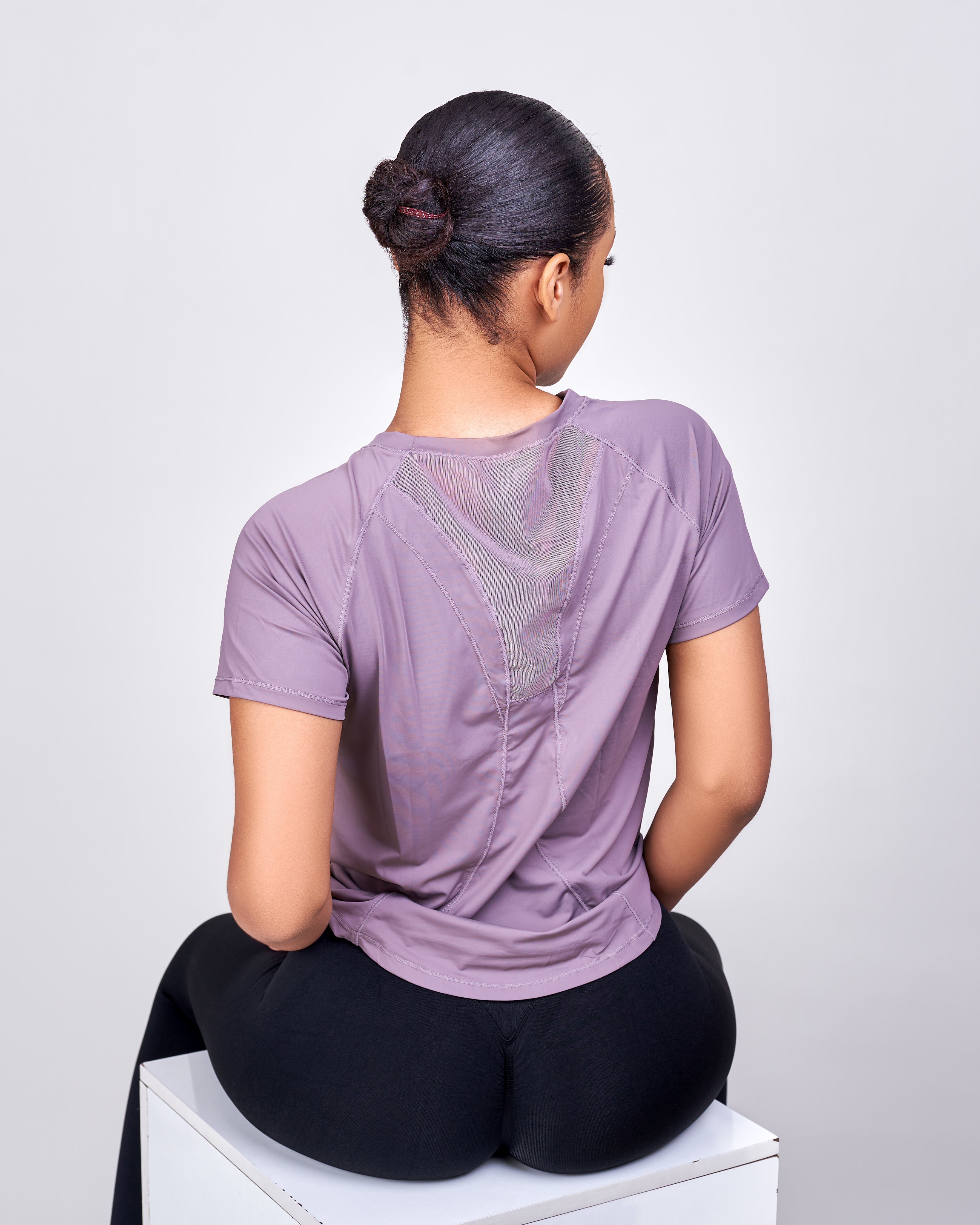 Zinnie Mesh Detail Loose Fit Short - Sleeve Oversized Top