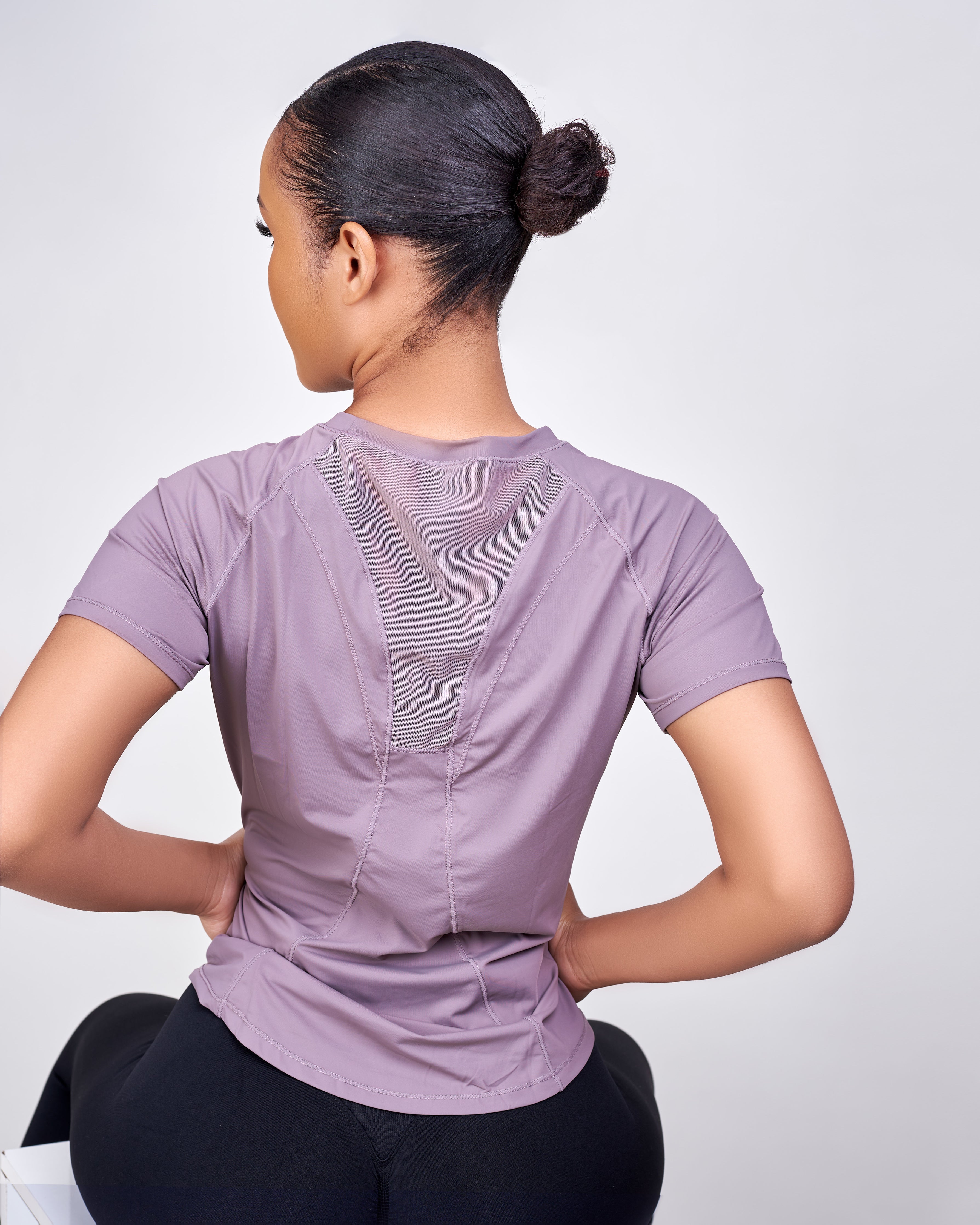 Zinnie Mesh Detail Loose Fit Short - Sleeve Oversized Top