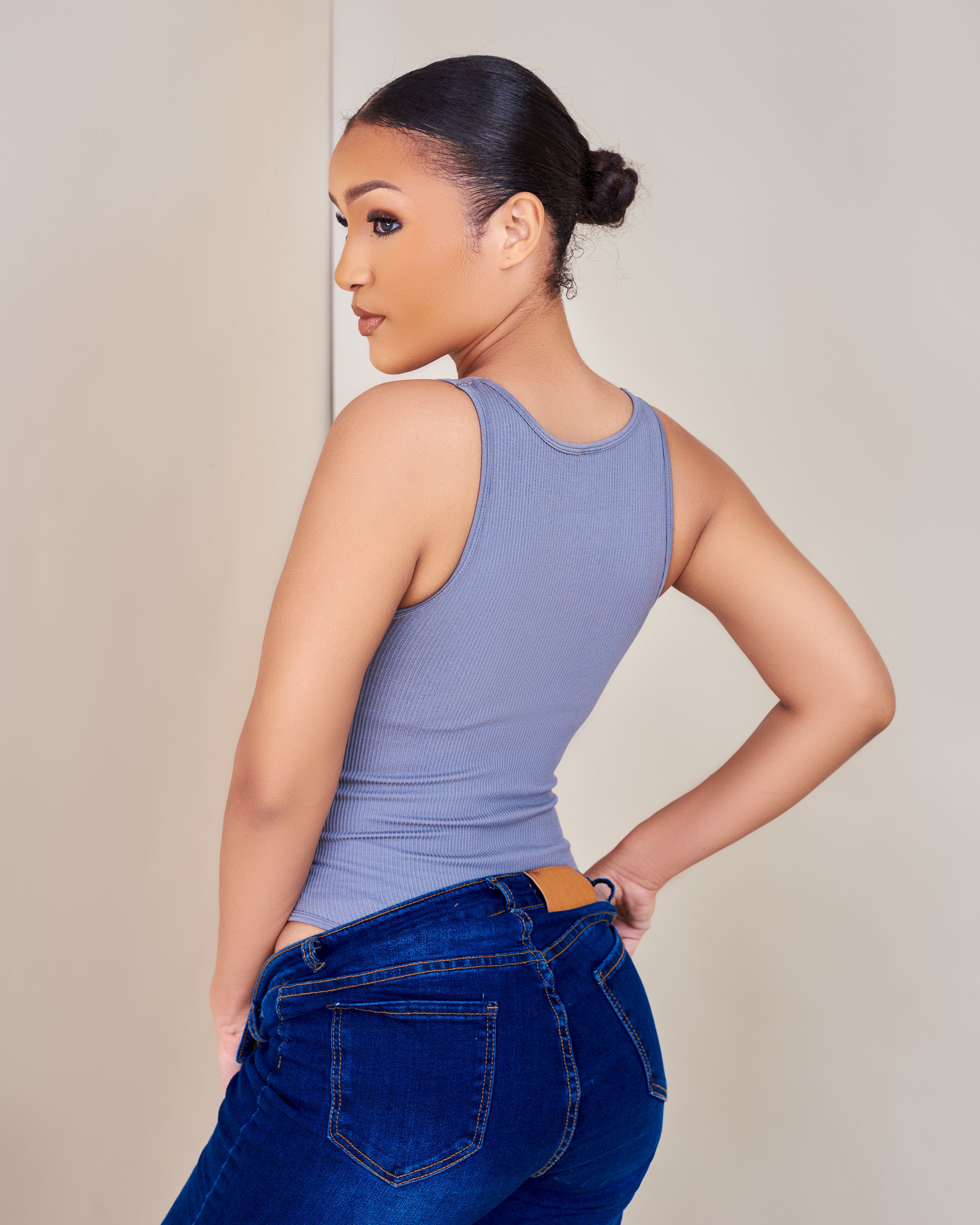 PL Ribbed Racer Waist Compression Bodysuit
