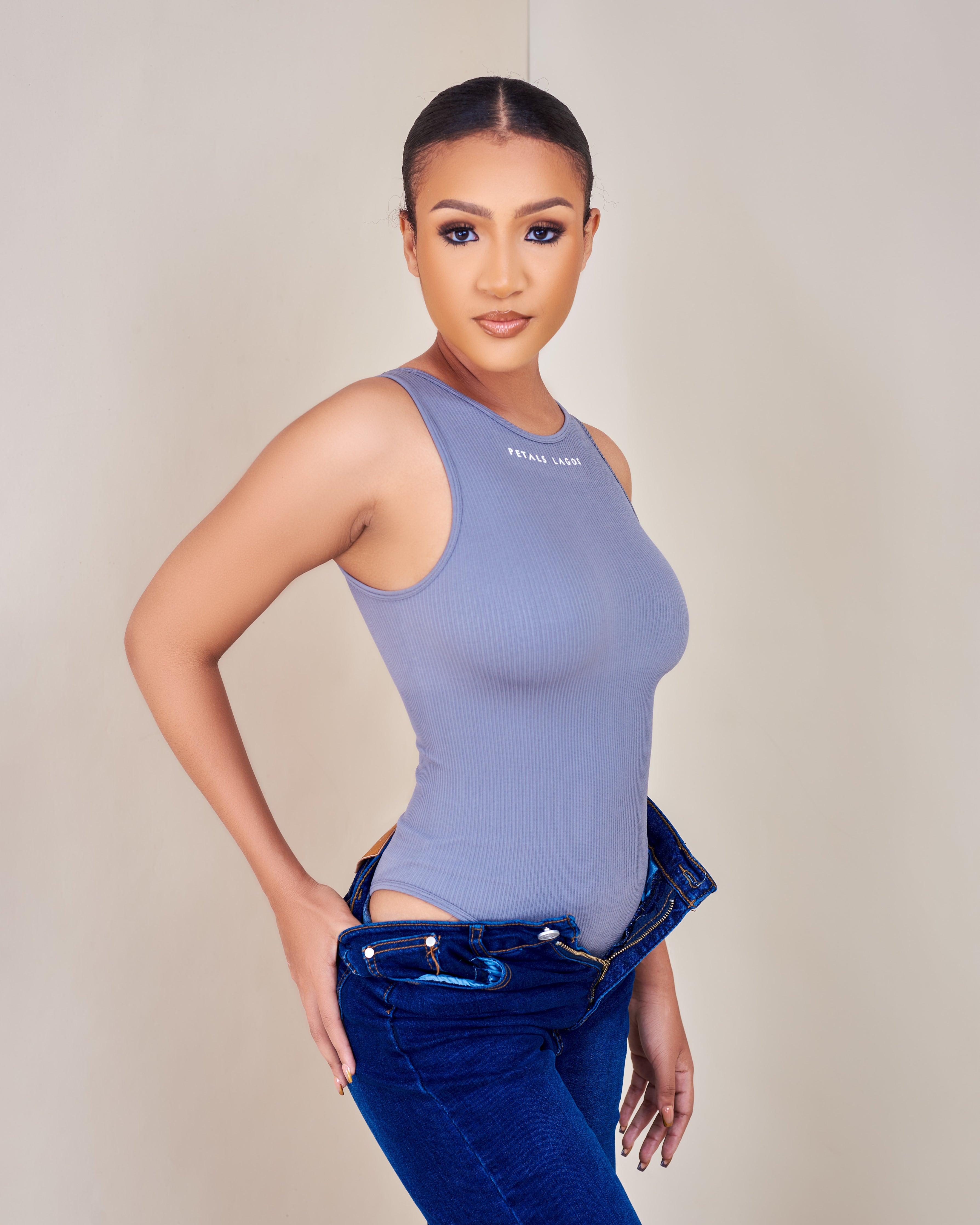 PL Ribbed Racer Waist Compression Bodysuit