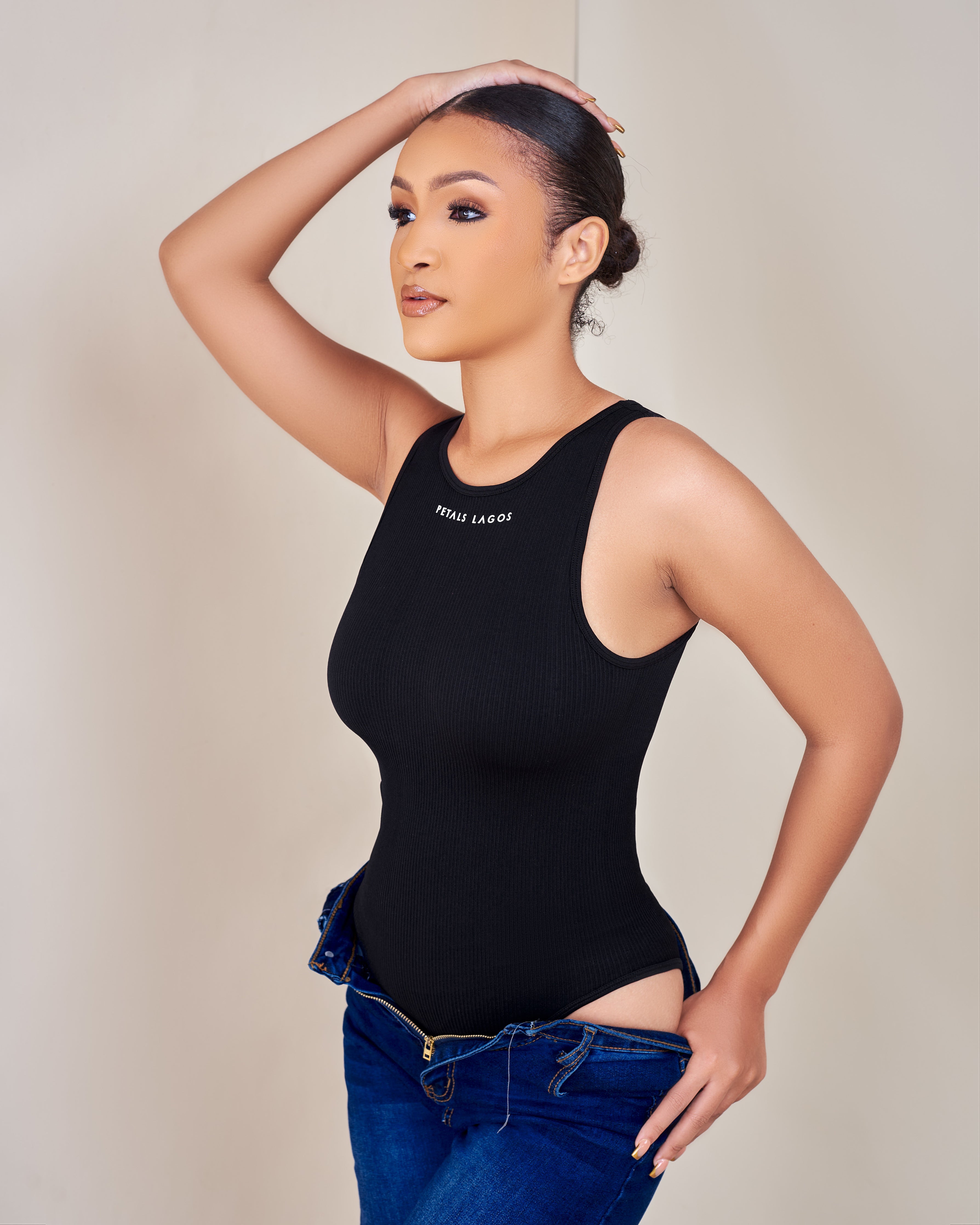 PL Ribbed Racer Waist Compression Bodysuit