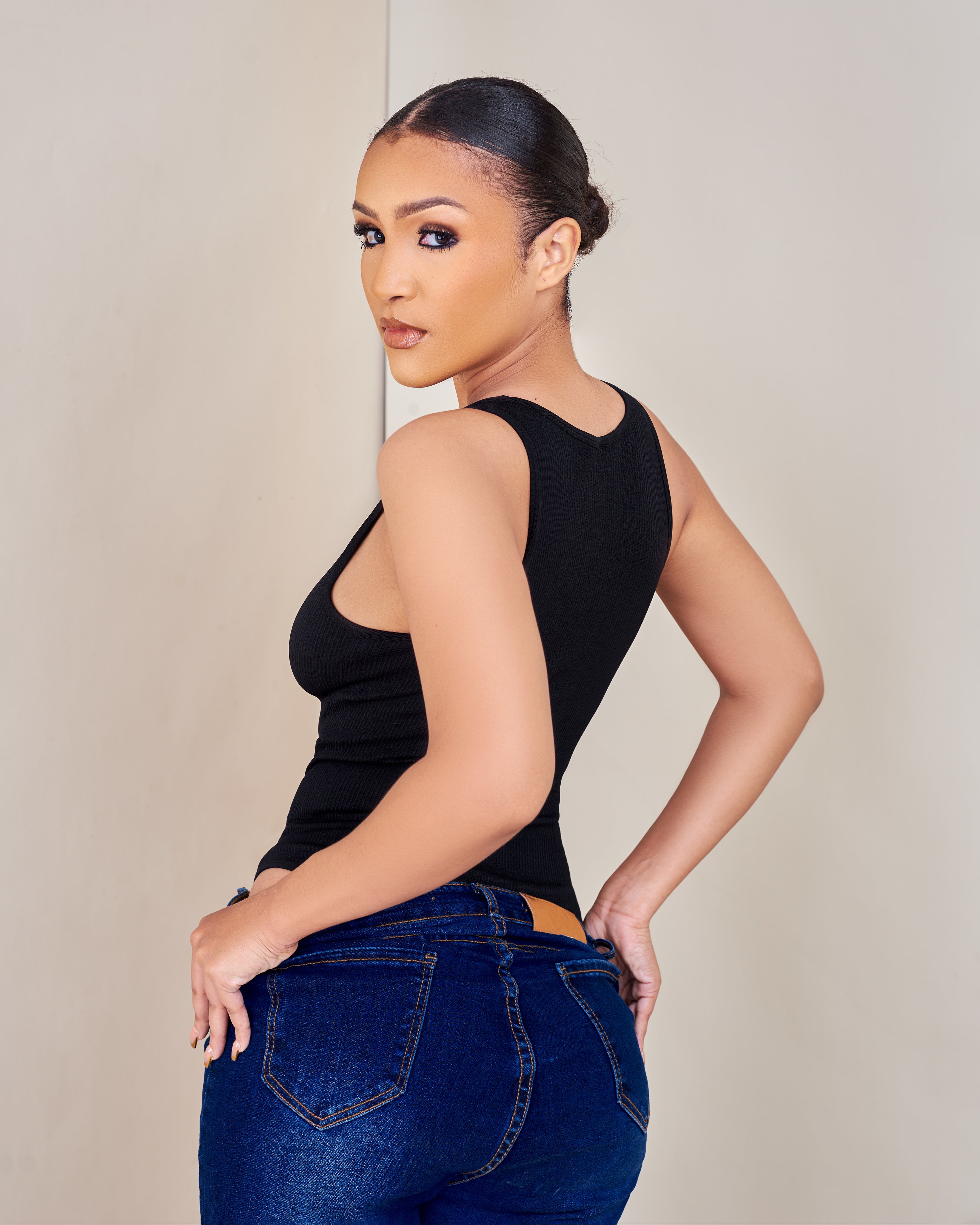 PL Ribbed Racer Waist Compression Bodysuit