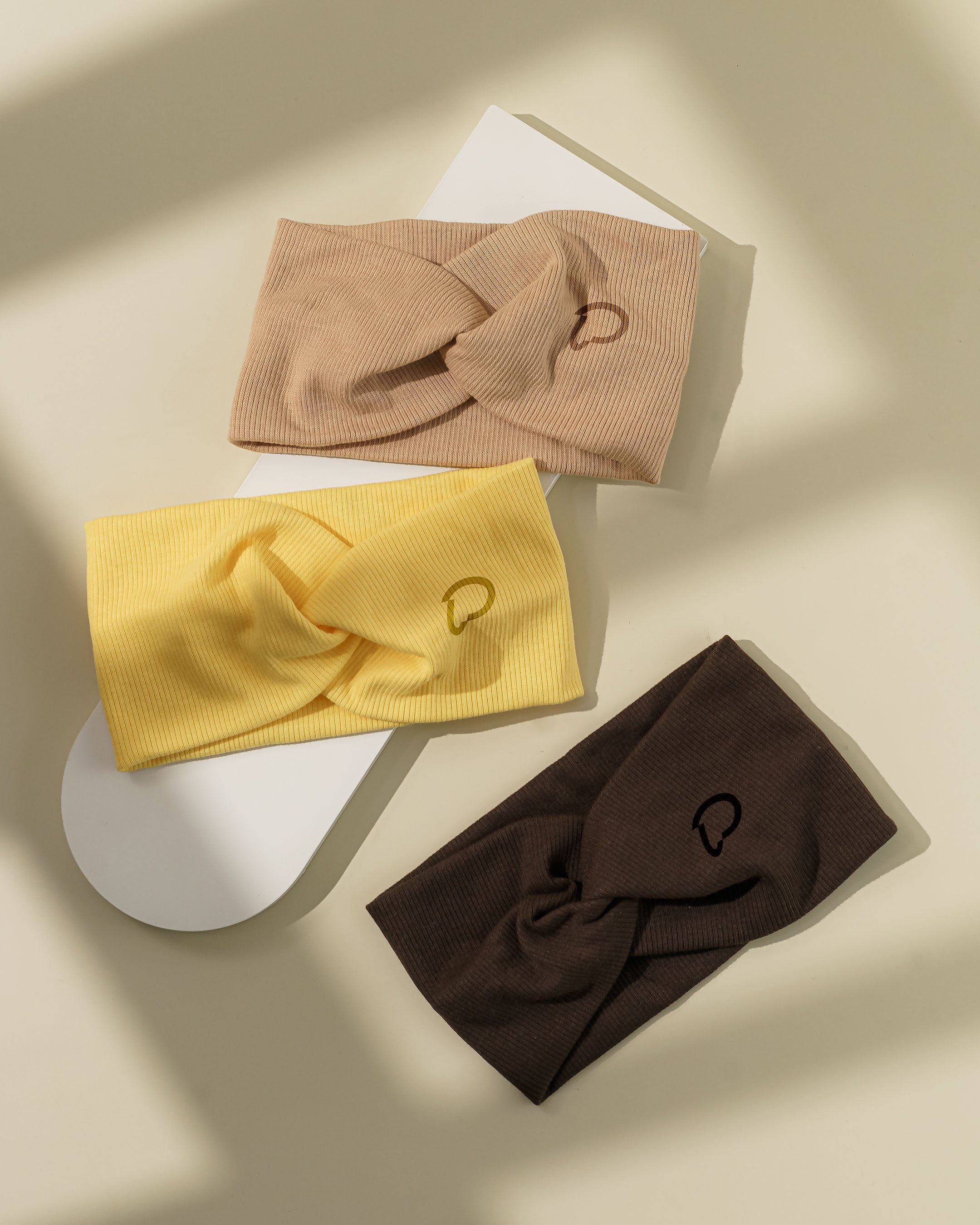 Ribbed Petals Twist-Front Headband