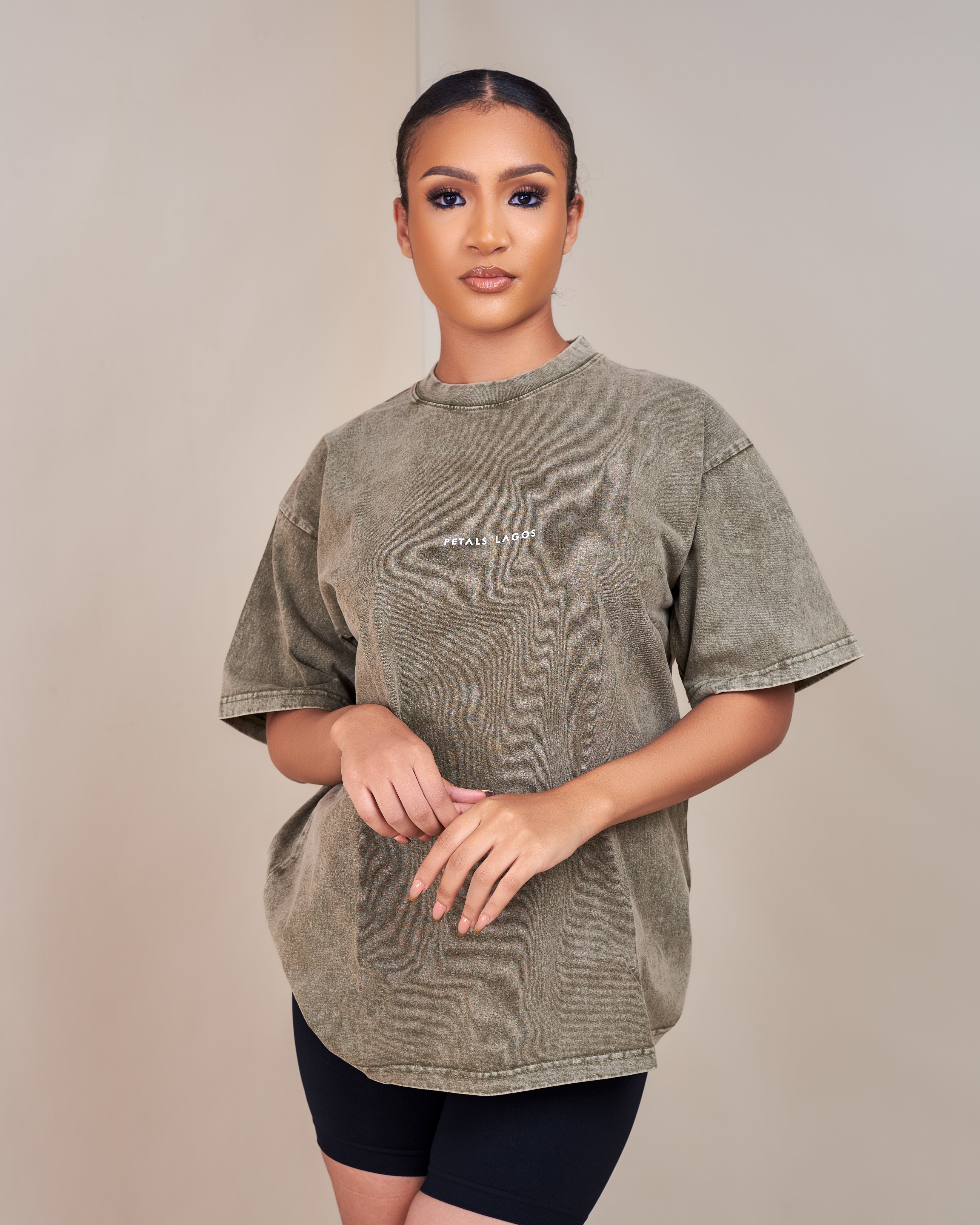 PL Slogan Acid Wash Oversized T-shirt