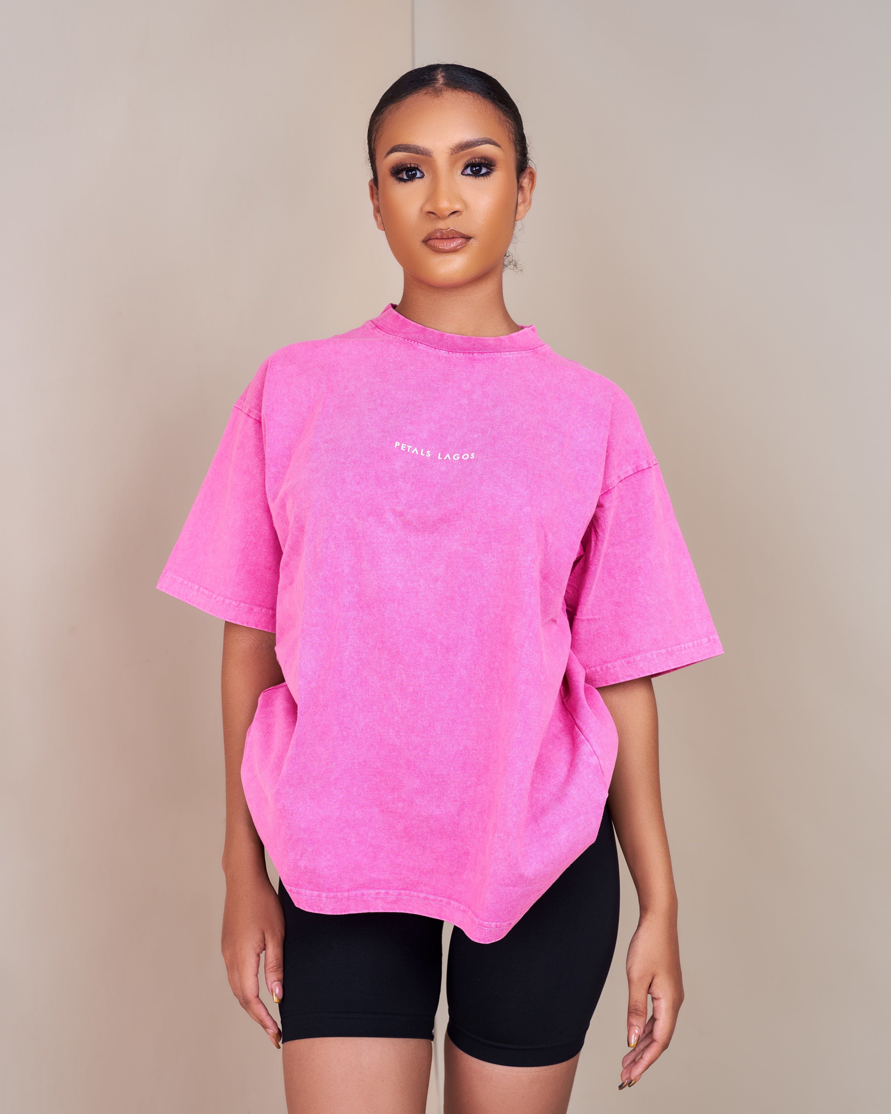 PL Slogan Acid Wash Oversized T-shirt