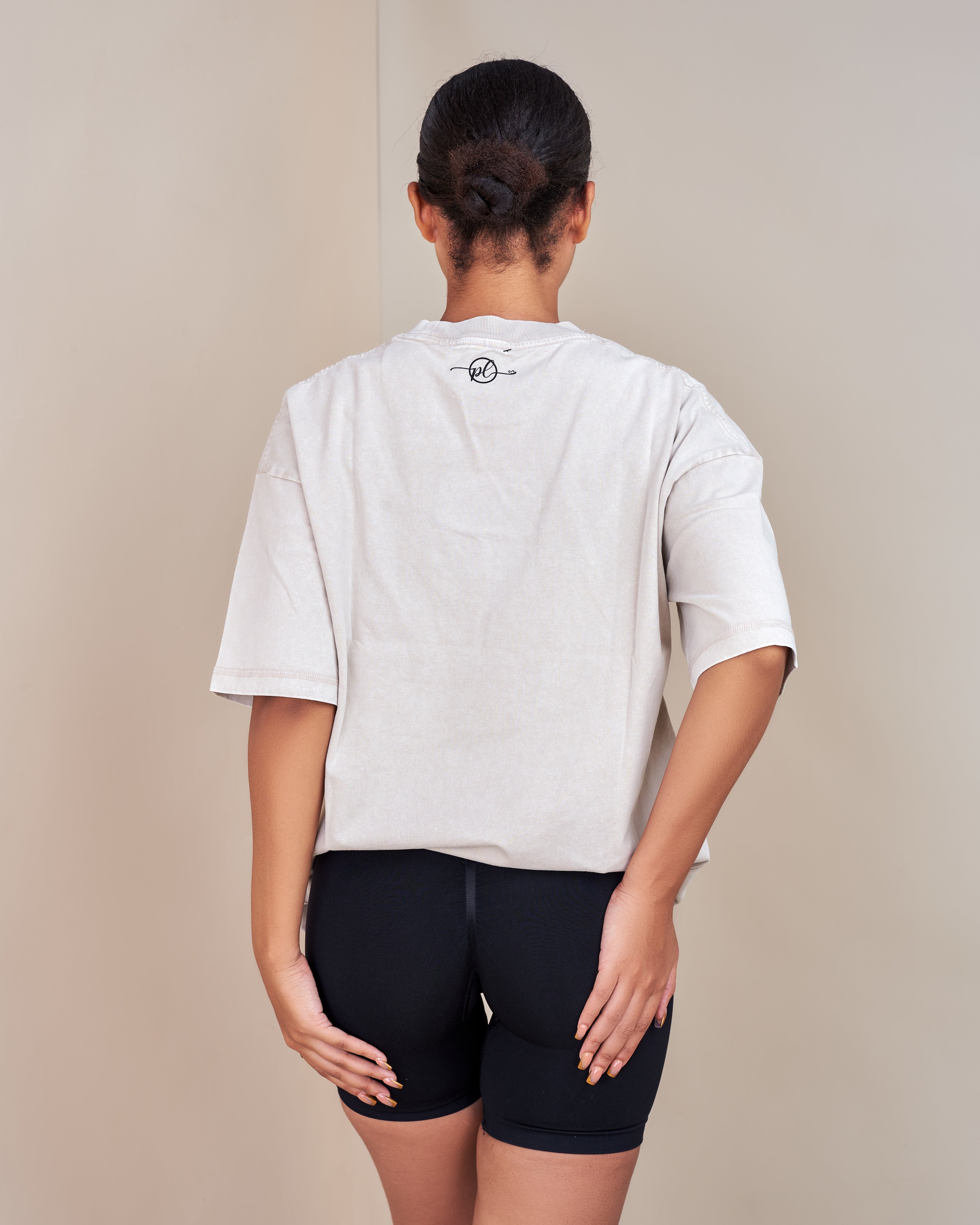 PL Slogan Acid Wash Oversized T-shirt