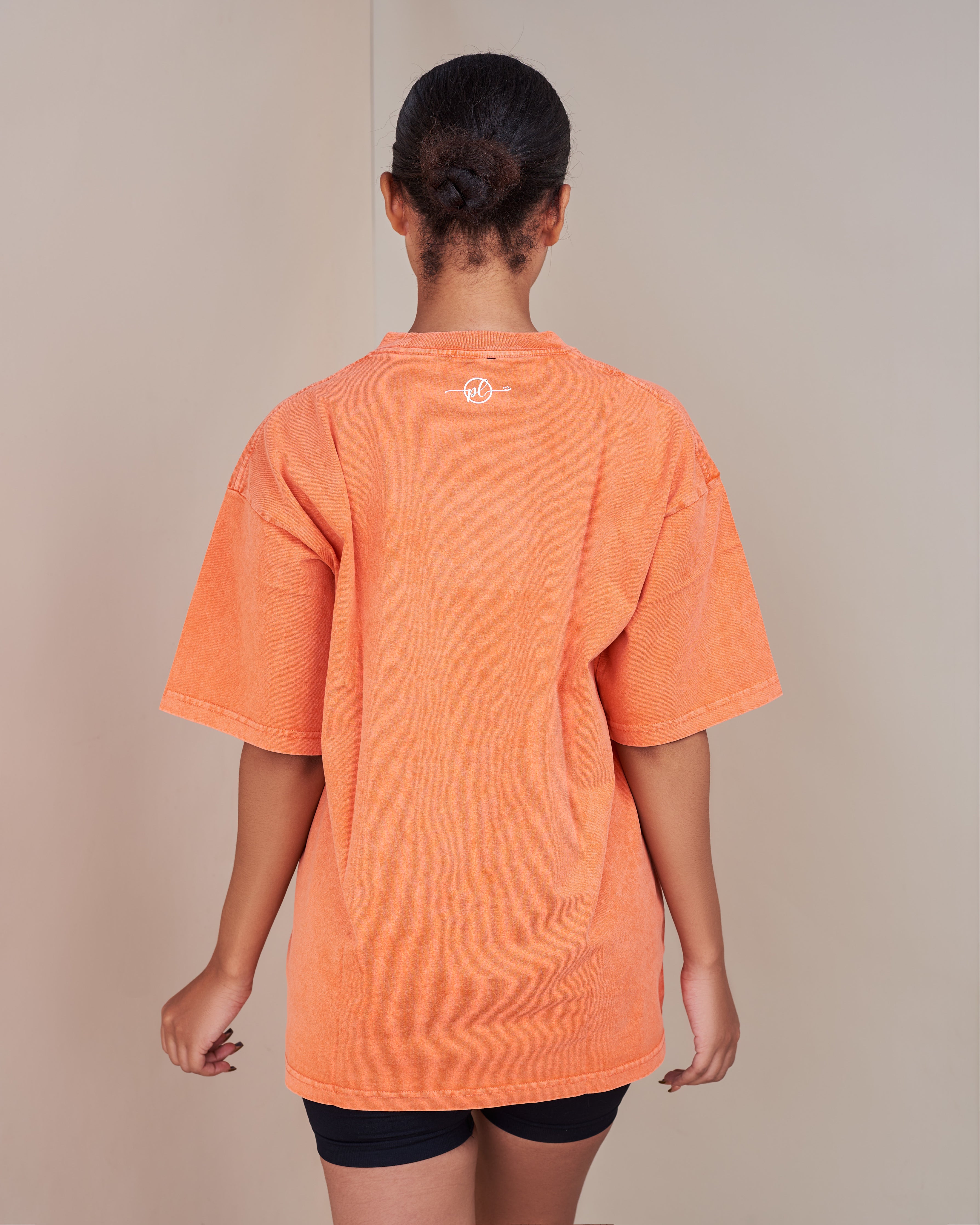 PL Slogan Acid Wash Oversized T-shirt