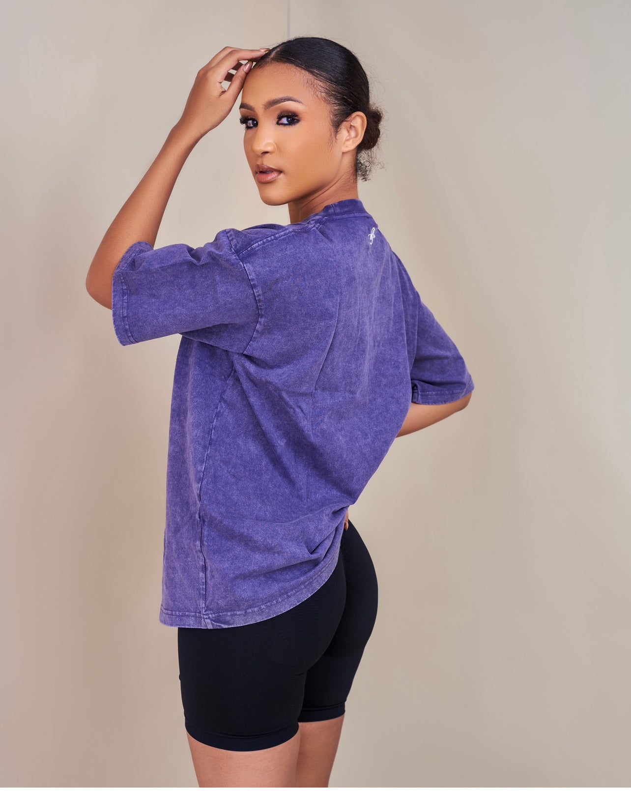 PL Slogan Acid Wash Oversized T-shirt