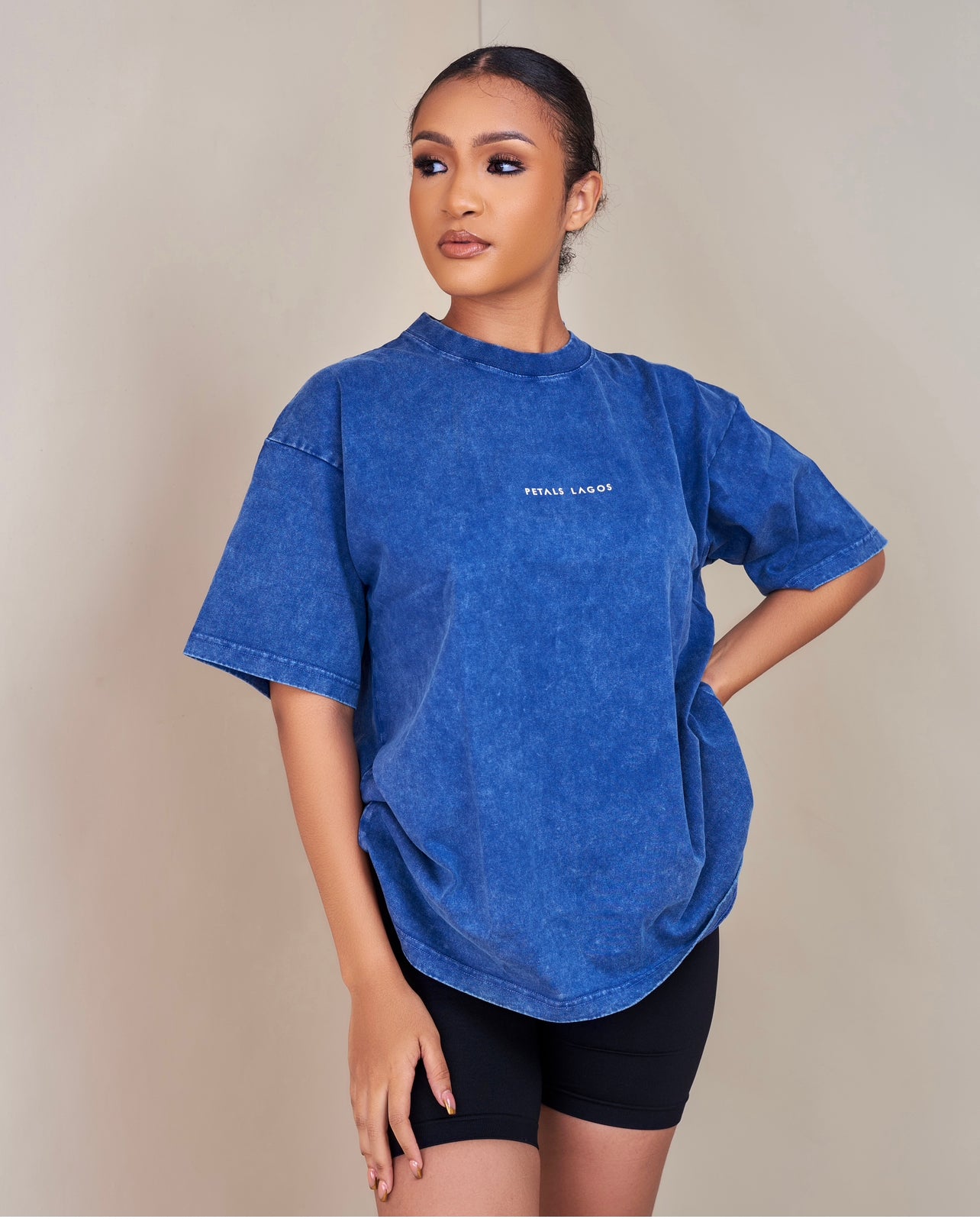 PL Slogan Acid Wash Oversized T-shirt