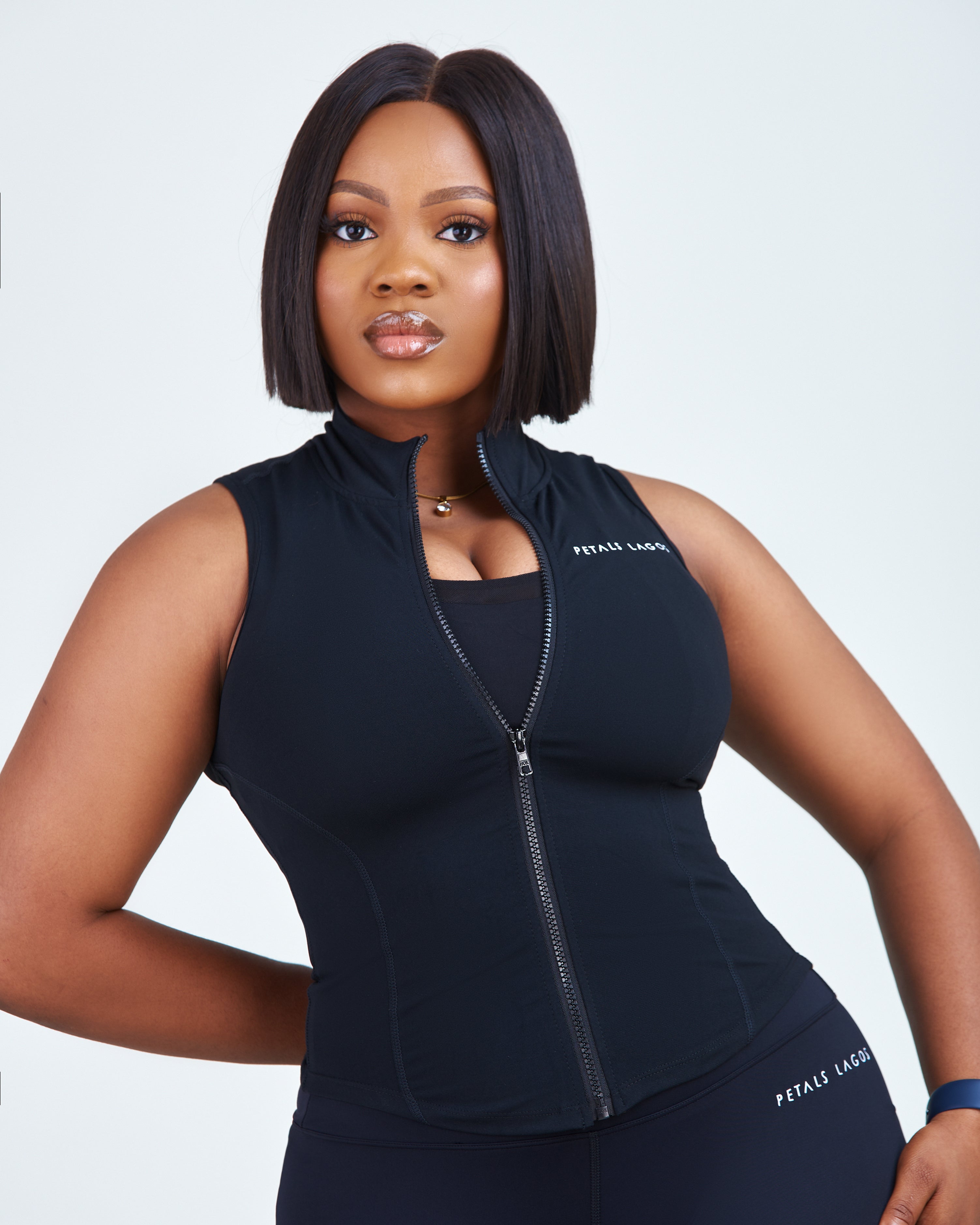 Titi zip front Sleeveless Training top