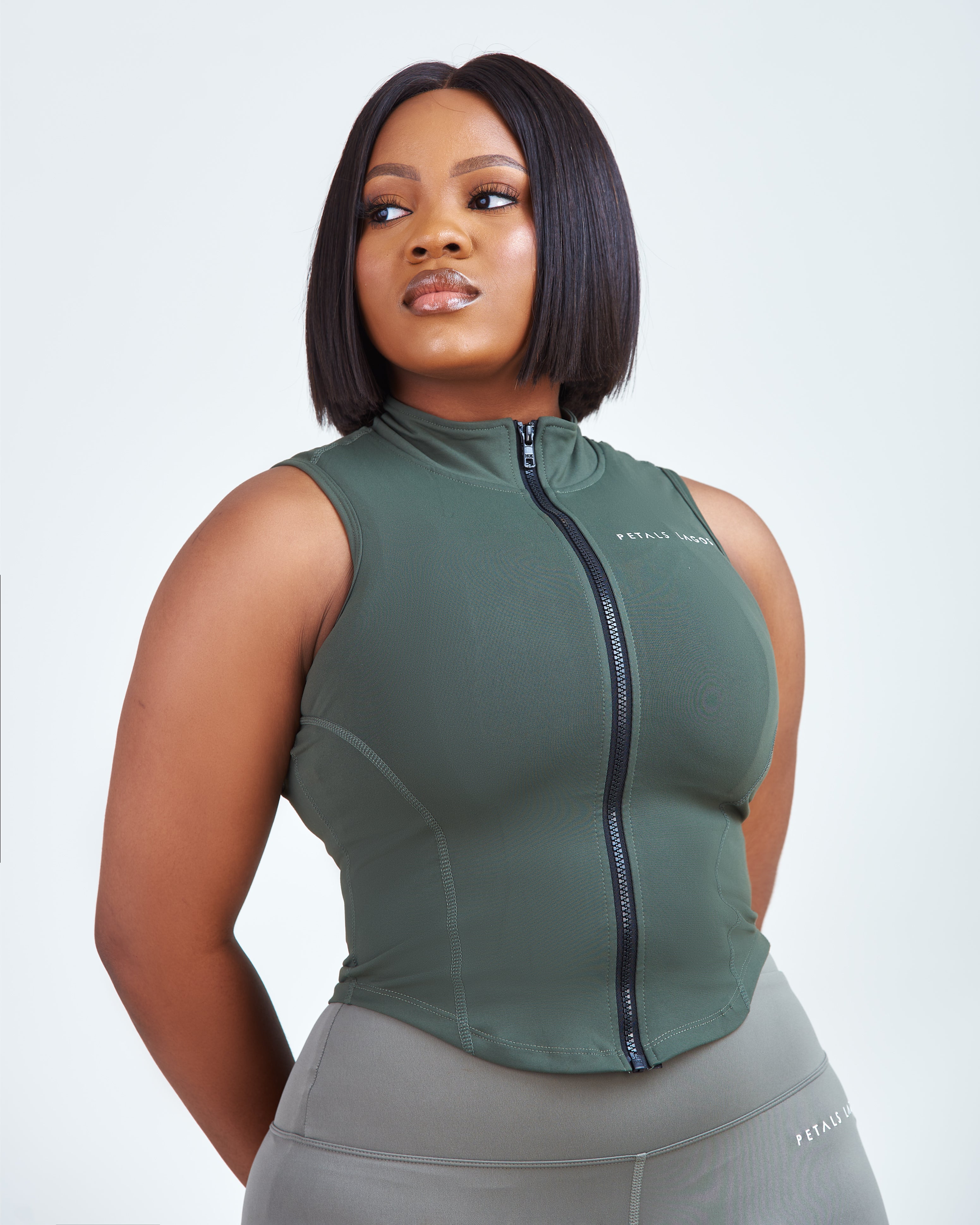 Titi zip front Sleeveless Training top