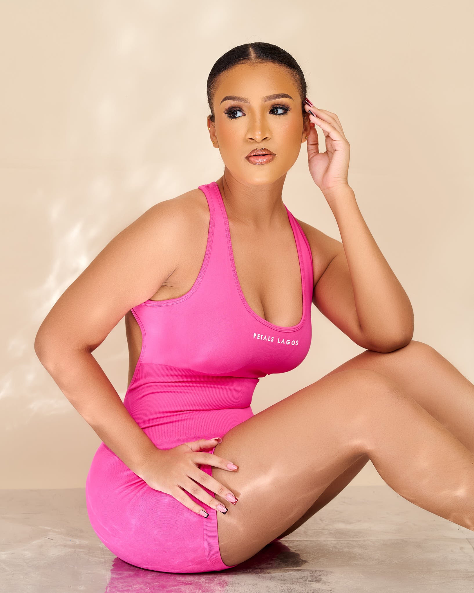 Elora Ribbed 360 Waist Compression Halter Romper