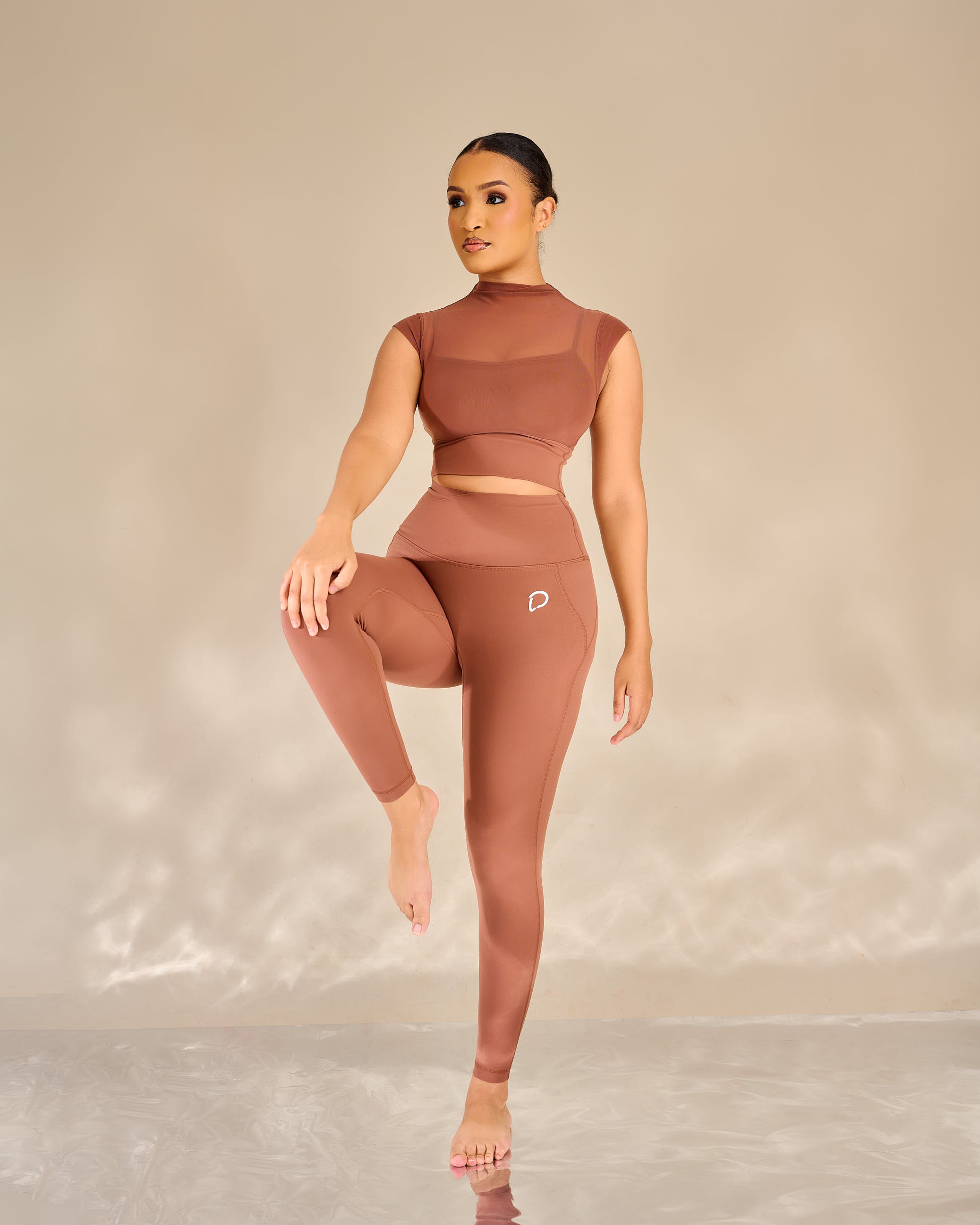 Shia Mesh Detailed Leggings Set