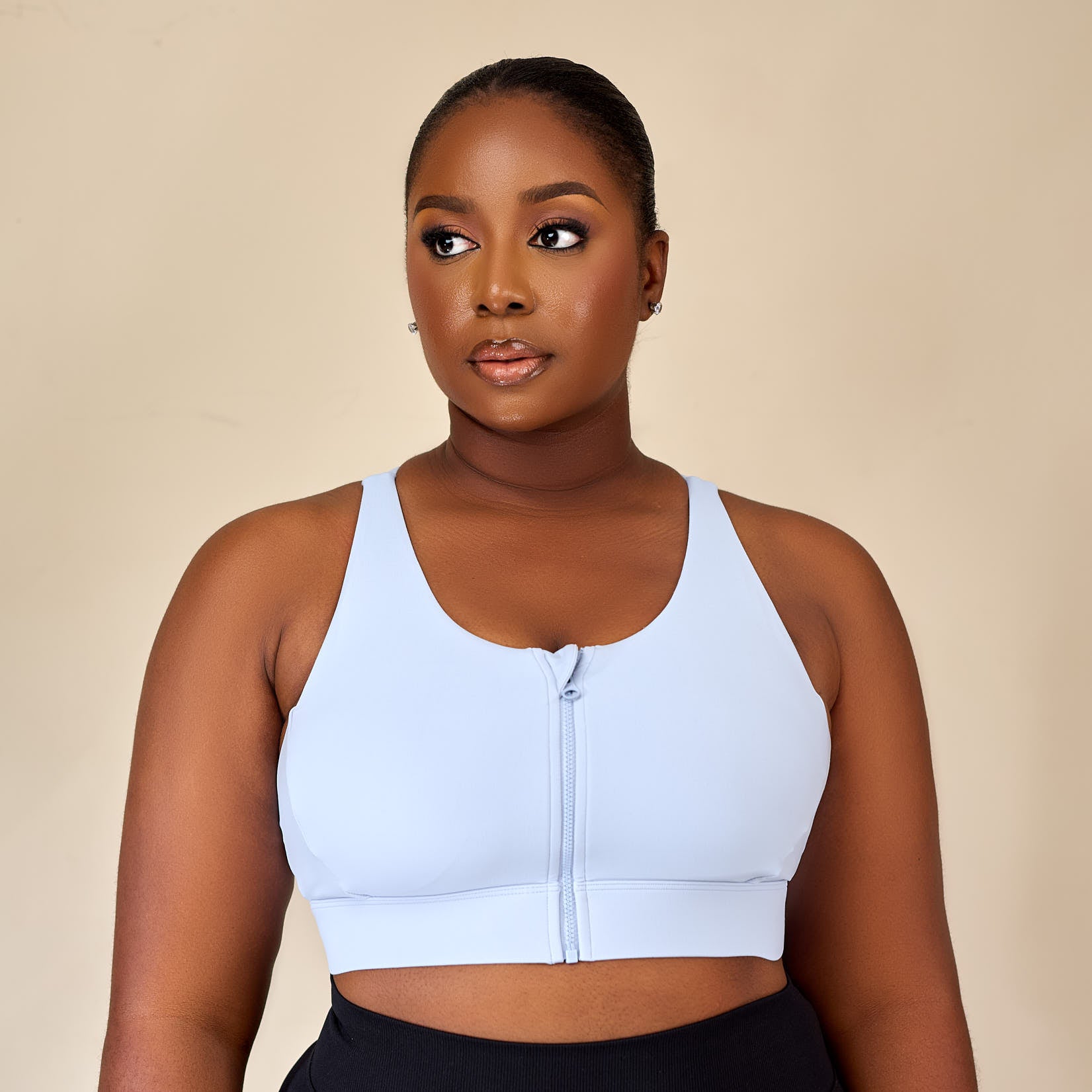 Odella Zip-up Contour Crisscross Sport Bra