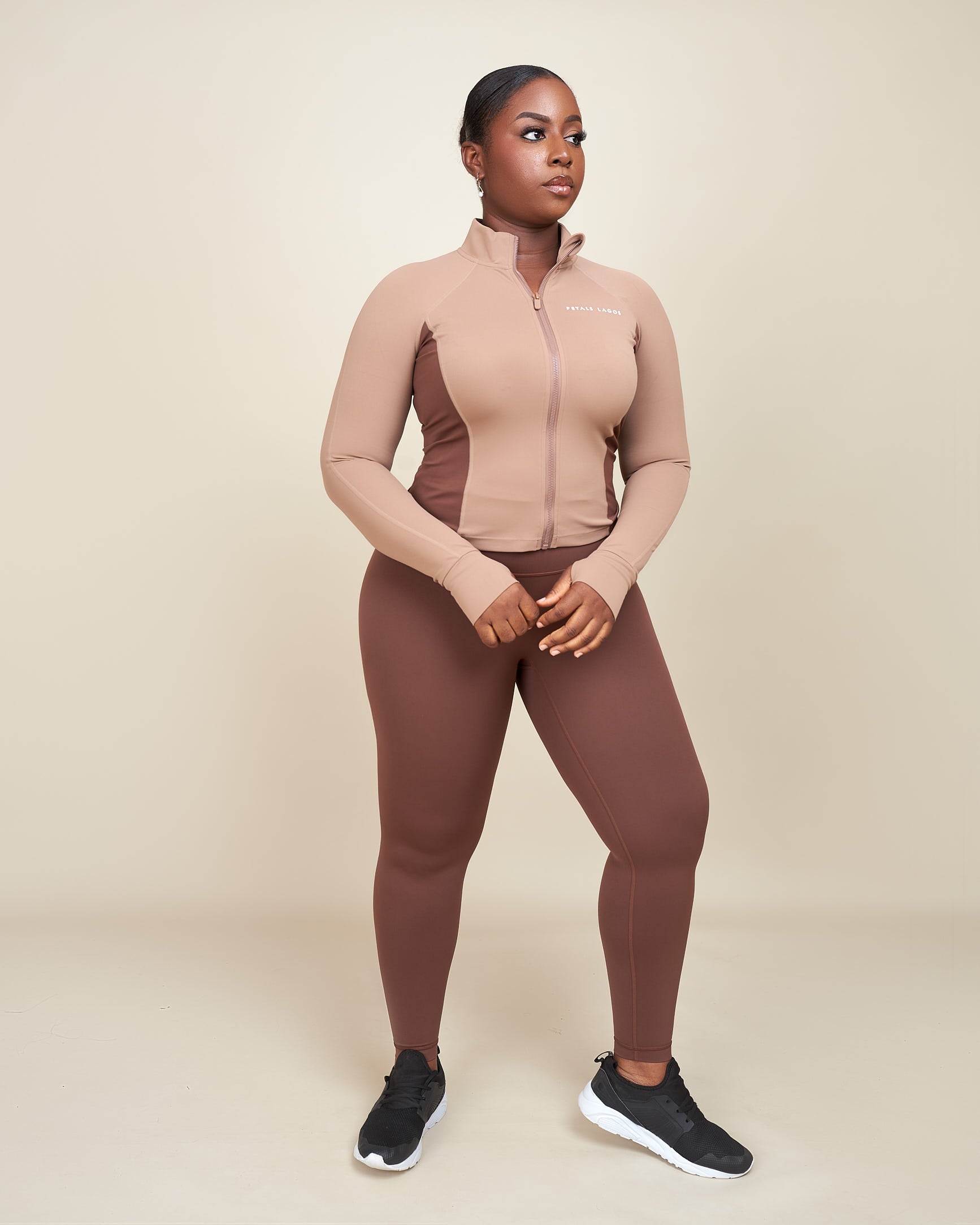 Jenaiah Neutral Blend High Impact Leggings Set