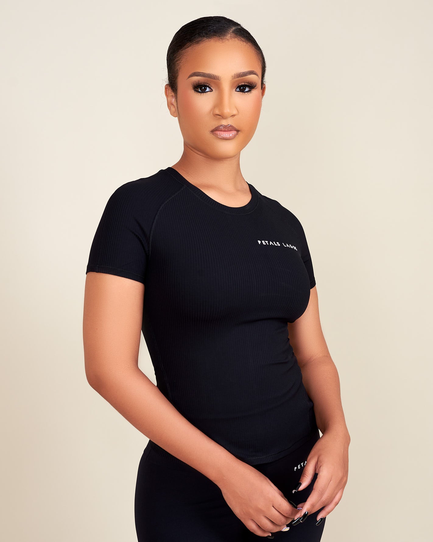 Chloe Crew Neck Ribbed Training Top