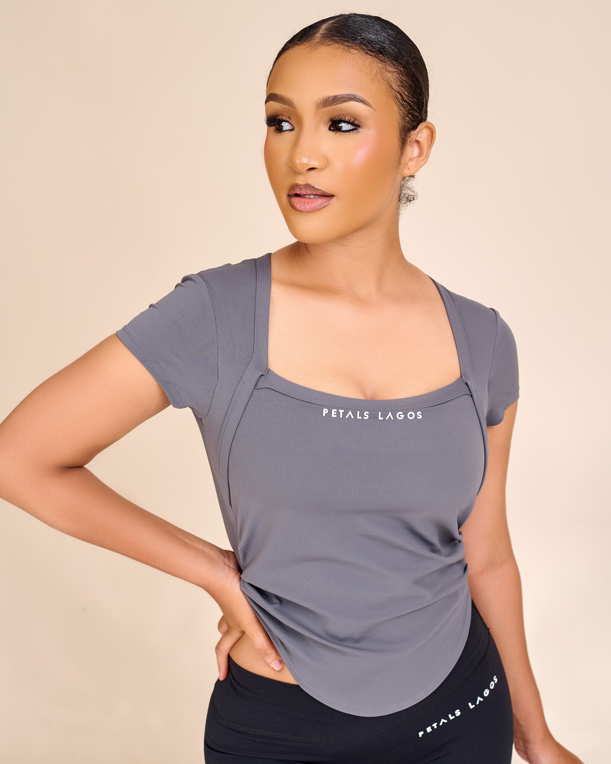 Eliana Square Neckline Ruched Training Top